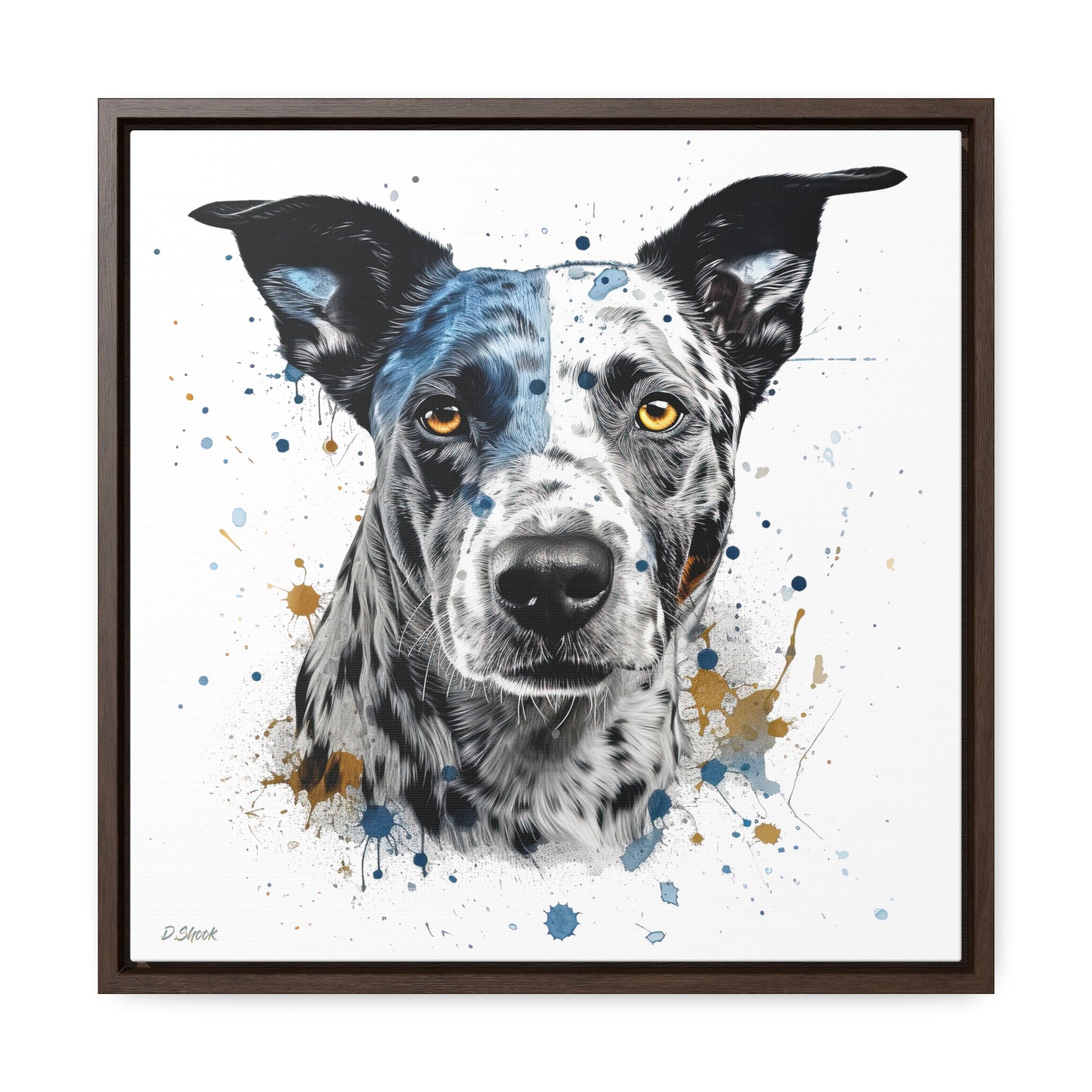 Blue Heeler 4 Gallery Canvas Wraps, Square Frame