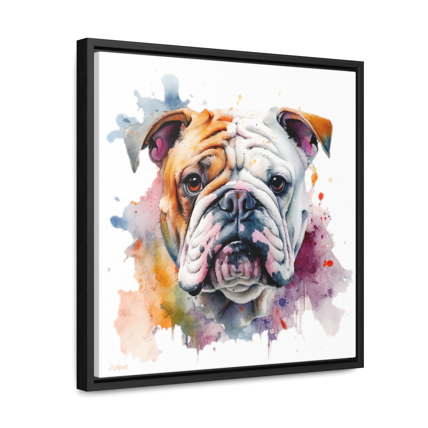bulldog 1 Gallery Canvas Wraps, Square Frame