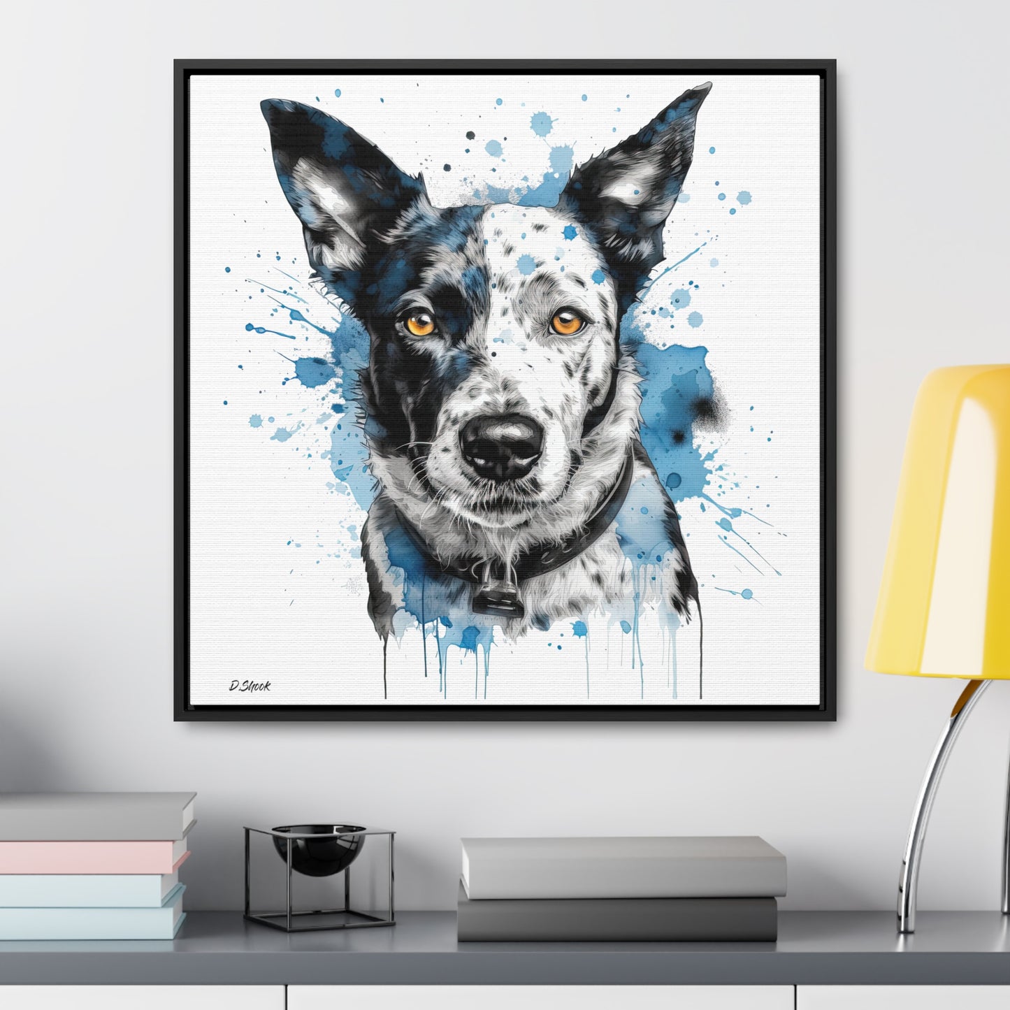 Blue Heeler 3 Gallery Canvas Wraps, Square Frame