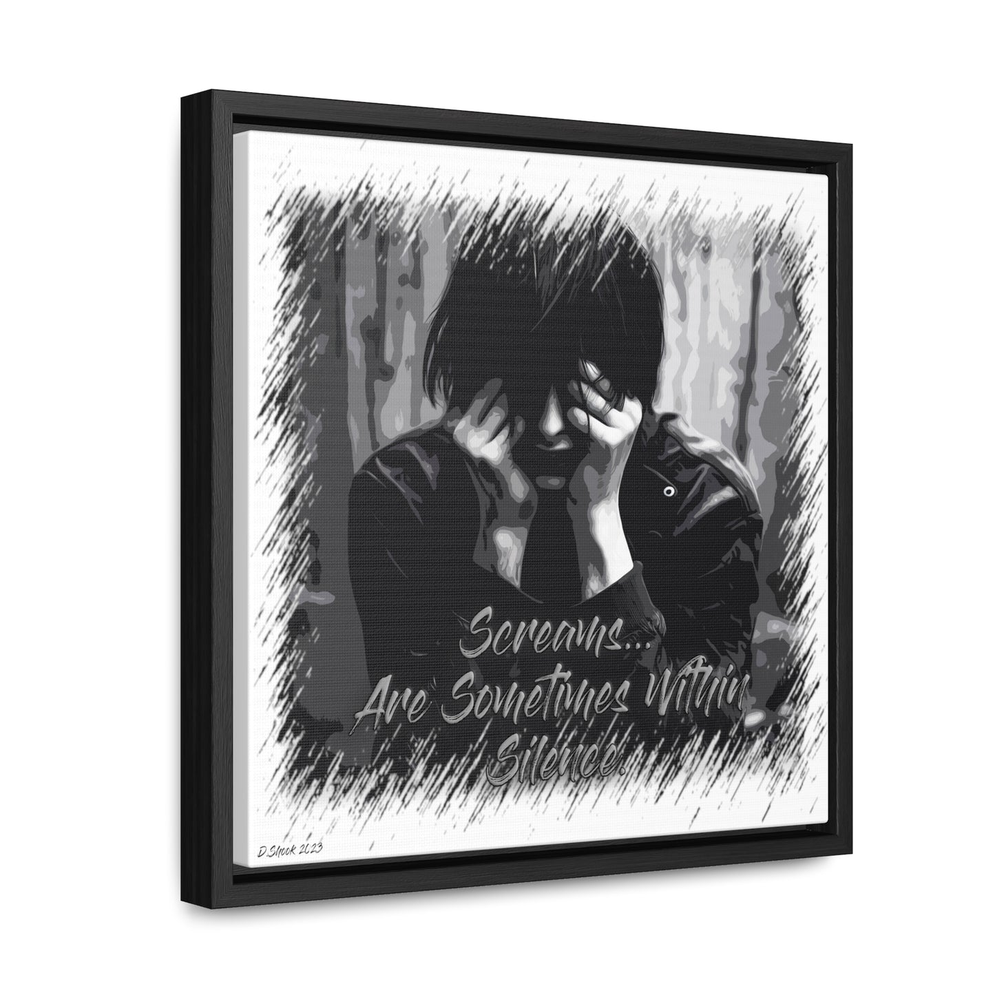 Print Title: Screams, Gallery Canvas Wraps, Square Frame