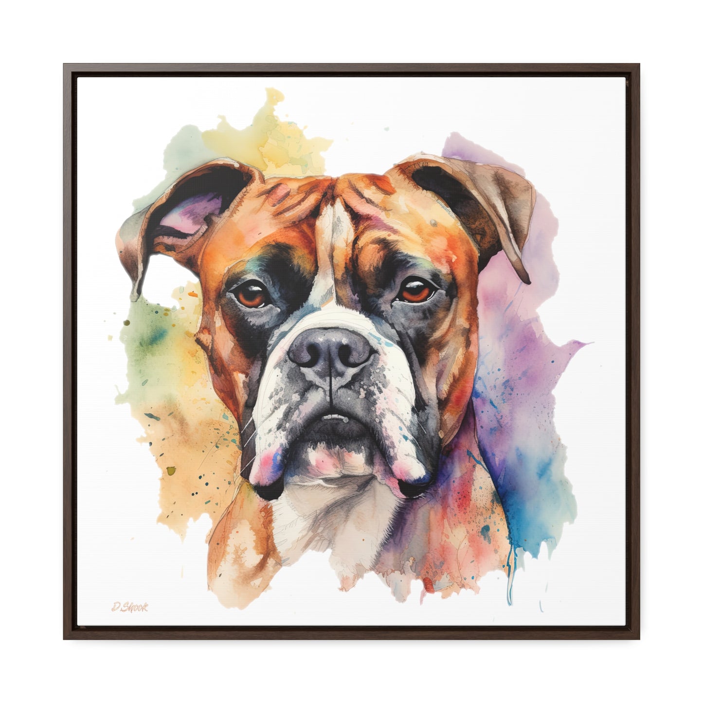 Boxer 2 Gallery Canvas Wraps, Square Frame
