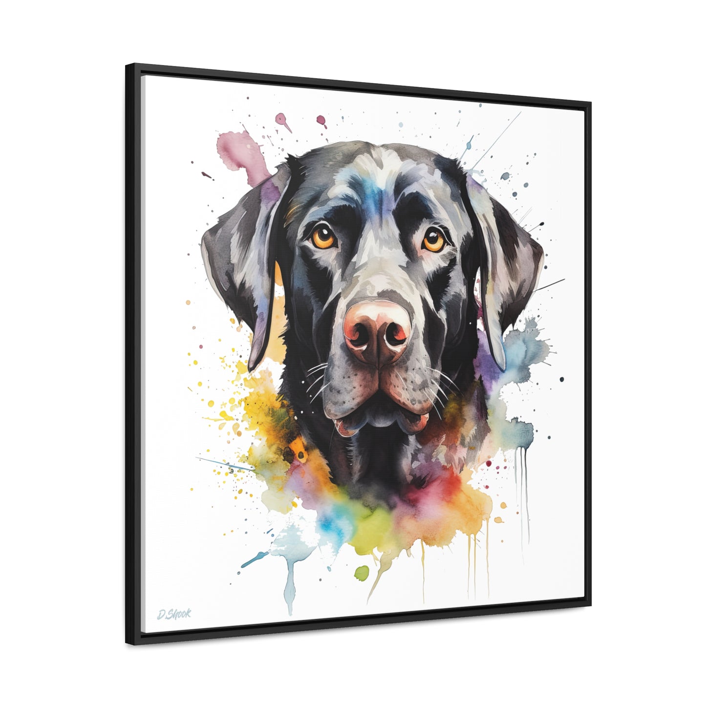 Black Lab 6 Gallery Canvas Wraps, Square Frame