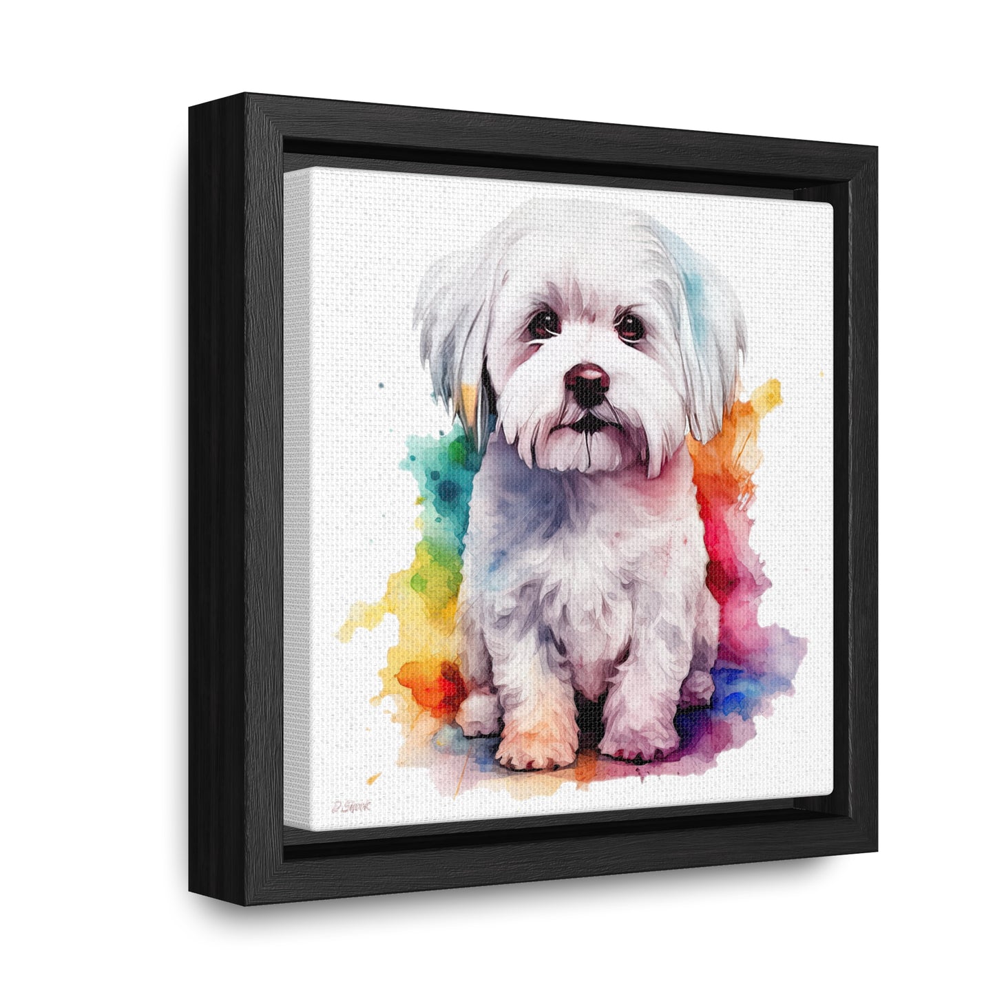 Maltese Dog 3 Gallery Canvas Wraps, Square Frame
