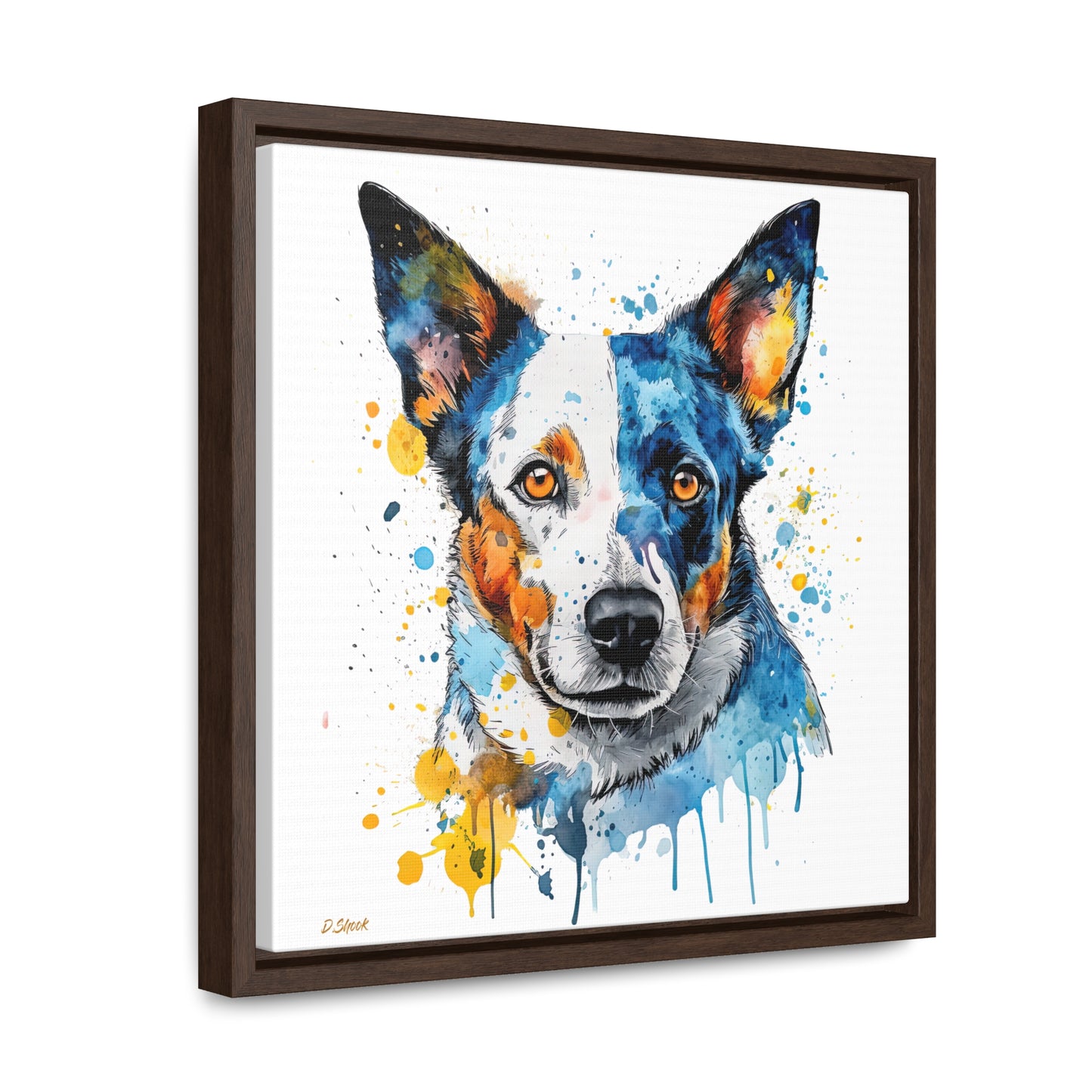 Blue Heeler 2 Gallery Canvas Wraps, Square Frame