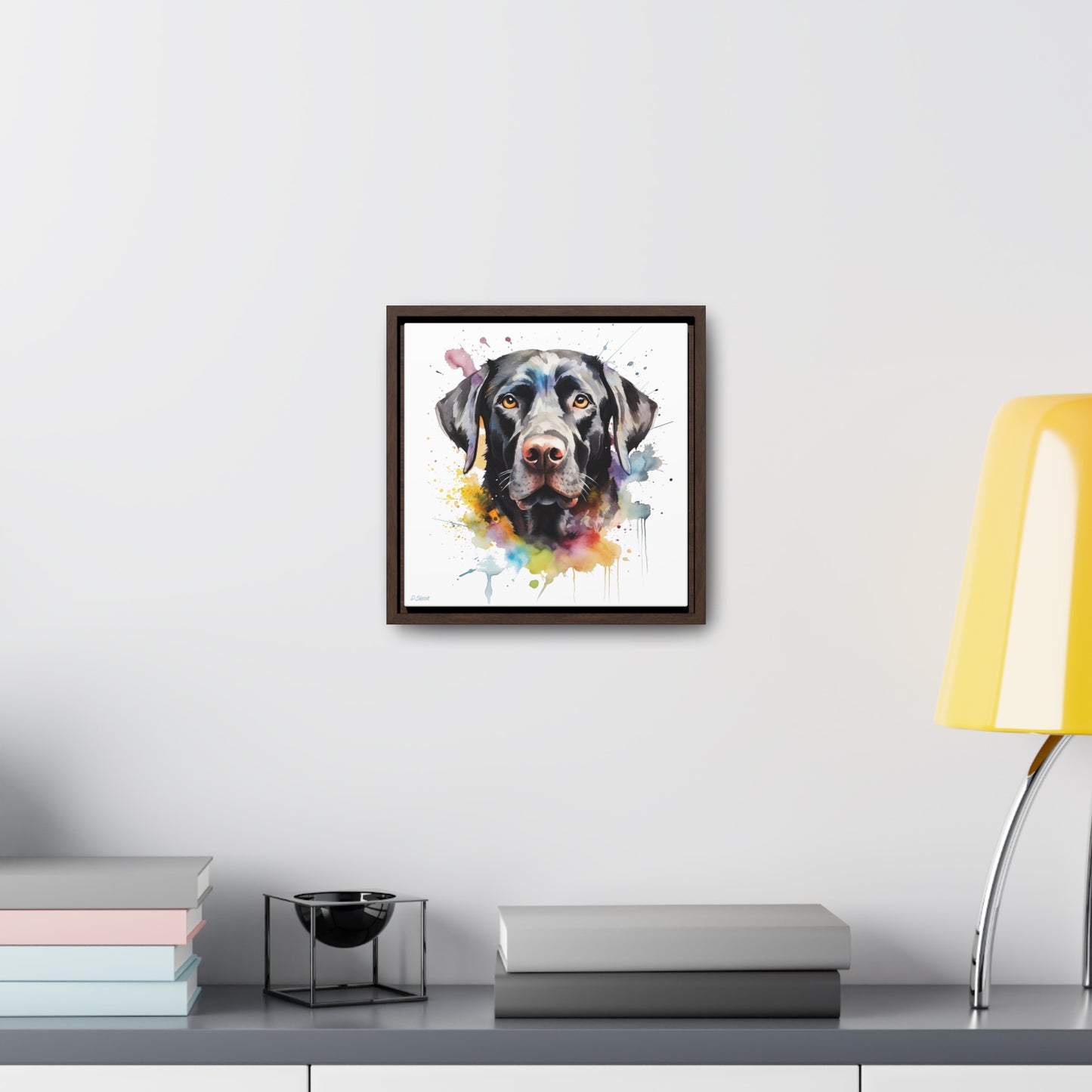 Black Lab 6 Gallery Canvas Wraps, Square Frame