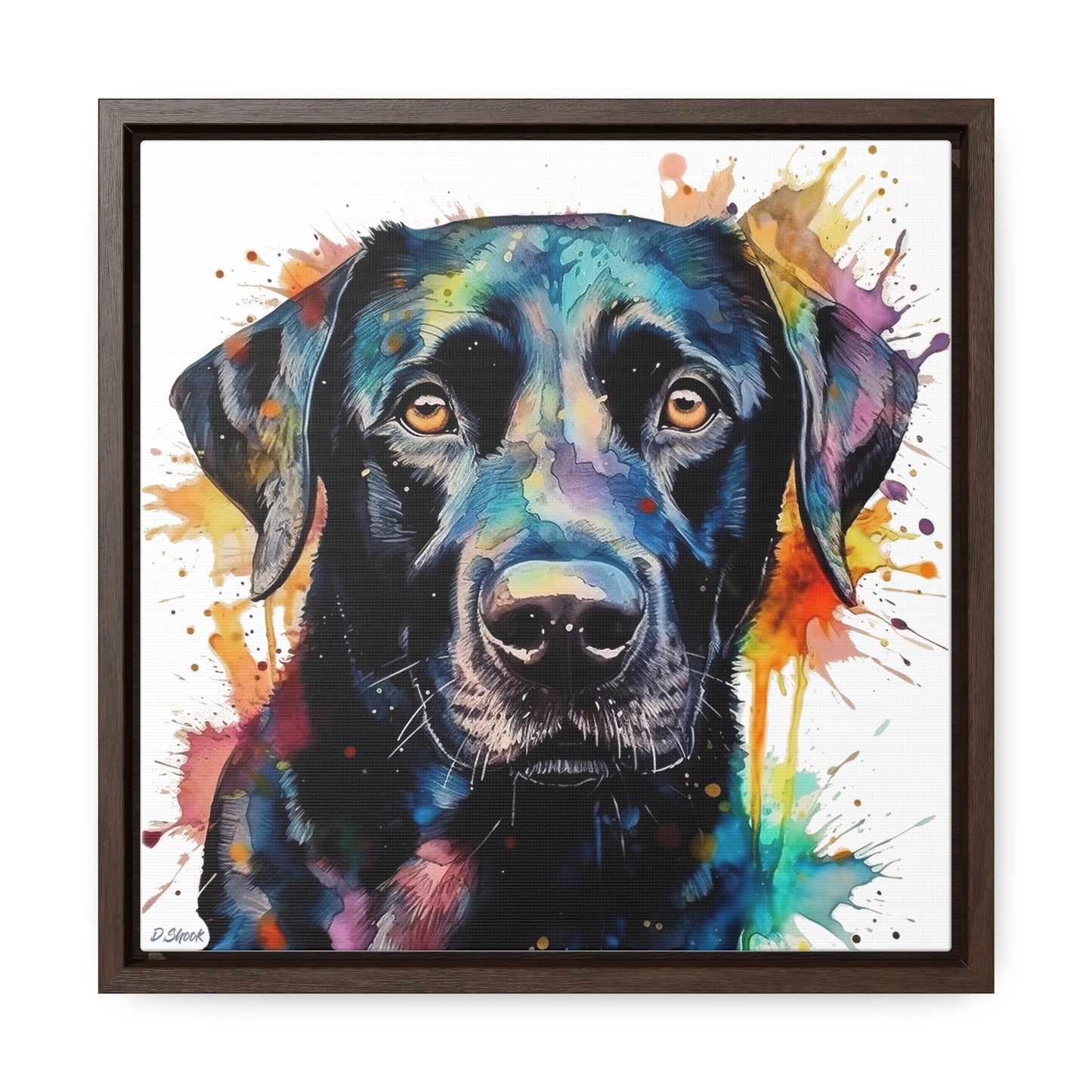 Black Lab 1 Gallery Canvas Wraps, Square Frame