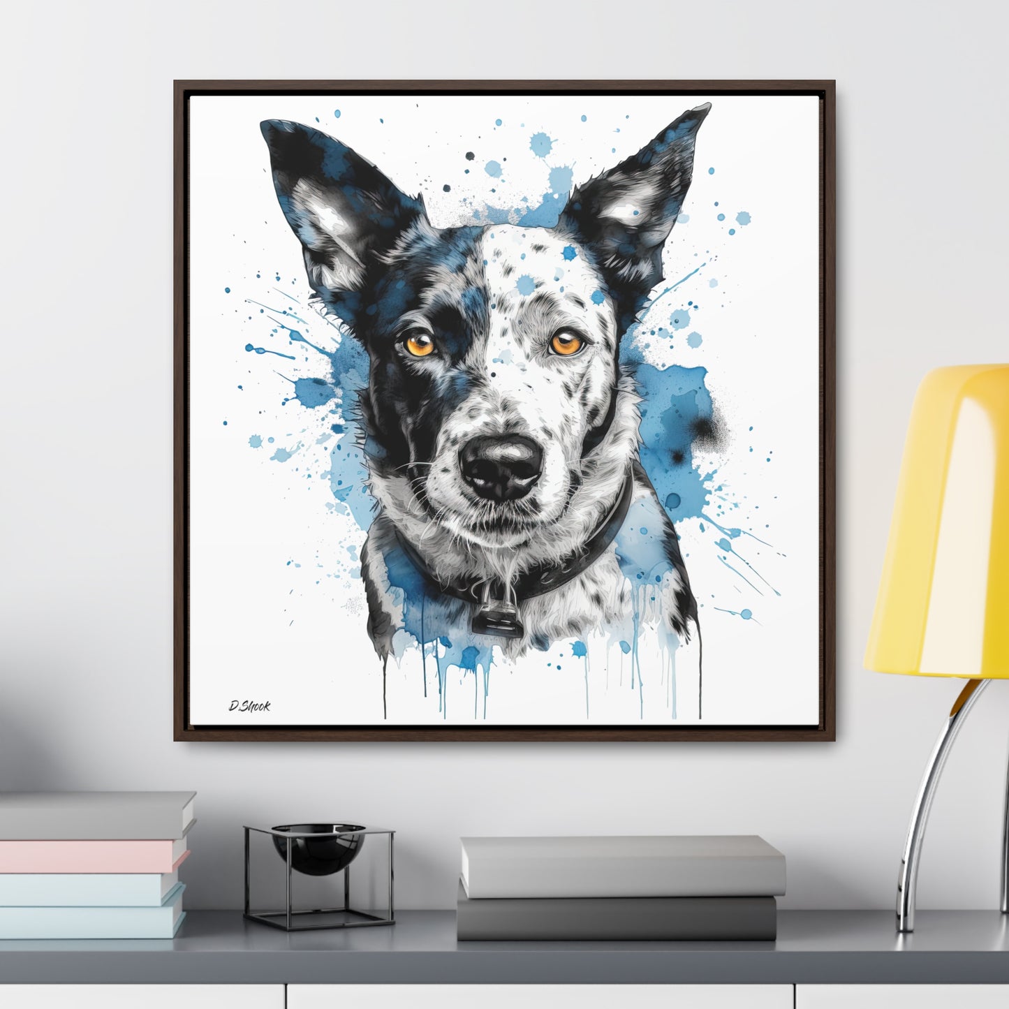 Blue Heeler 3 Gallery Canvas Wraps, Square Frame