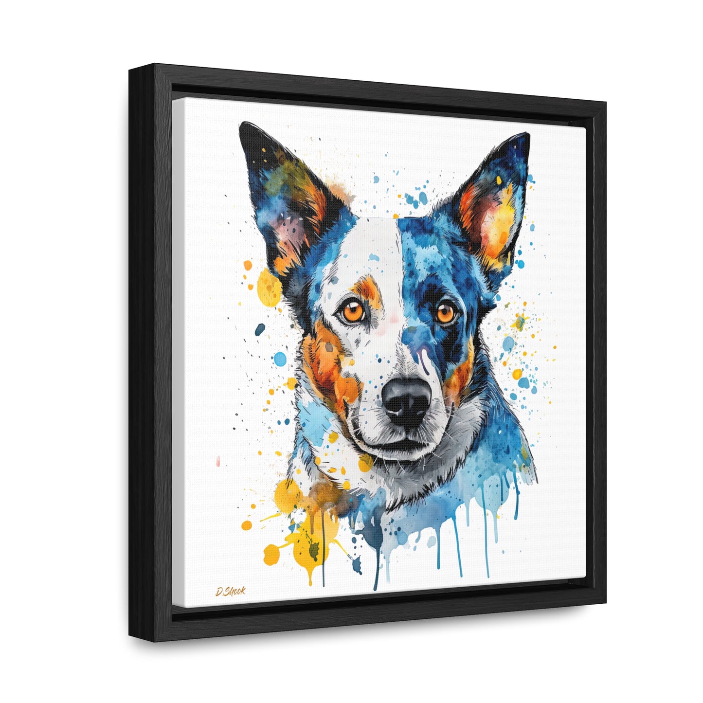 Blue Heeler 2 Gallery Canvas Wraps, Square Frame