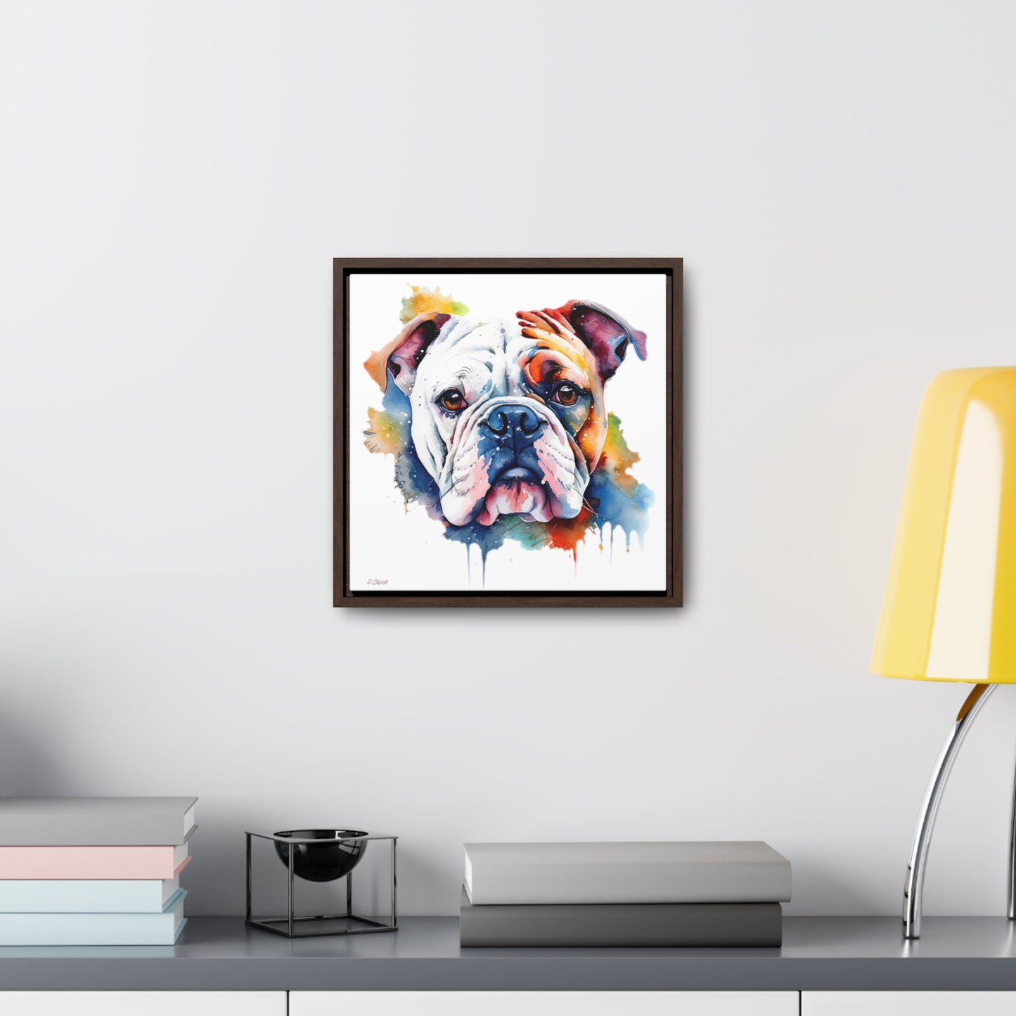bulldog 4 Gallery Canvas Wraps, Square Frame