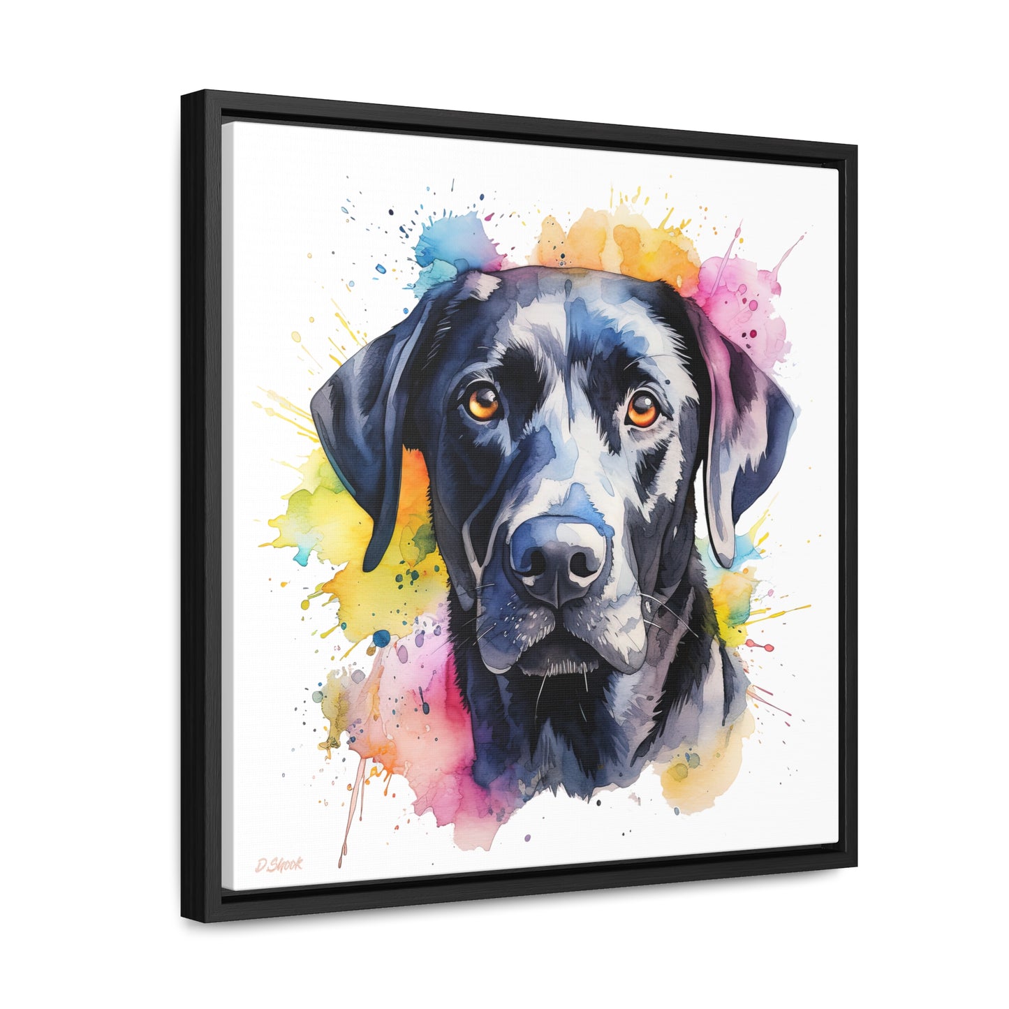 Black Lab 4 Gallery Canvas Wraps, Square Frame