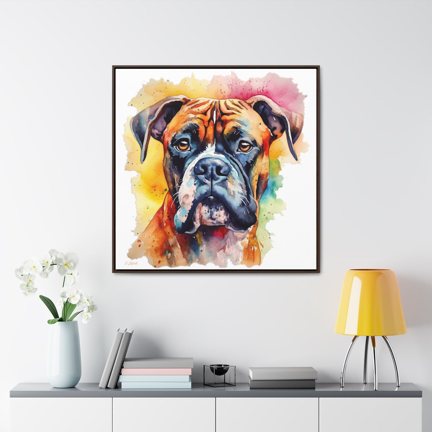 Boxer 1 Gallery Canvas Wraps, Square Frame