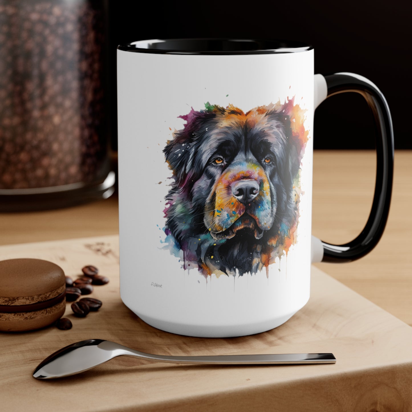 Newfoundland Dog 2 Accent Mugs