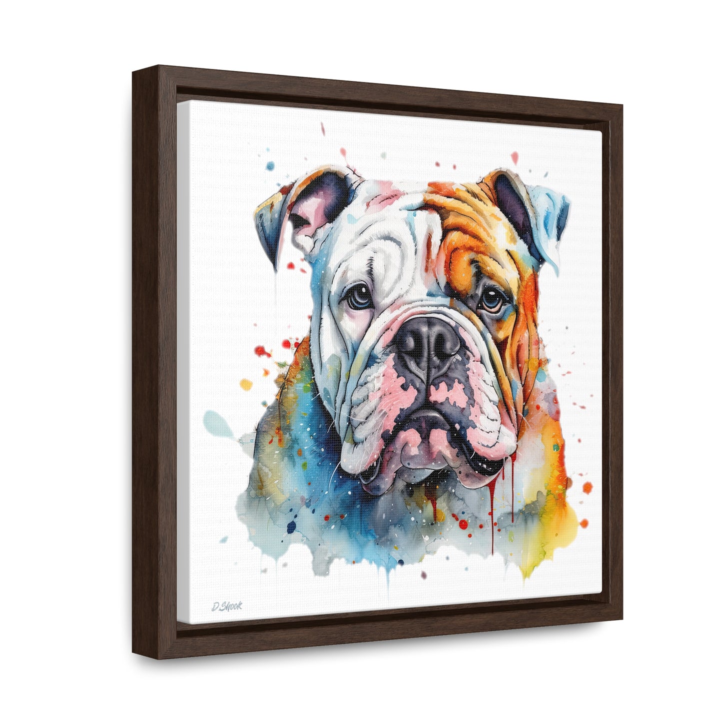bulldog 3 Gallery Canvas Wraps, Square Frame