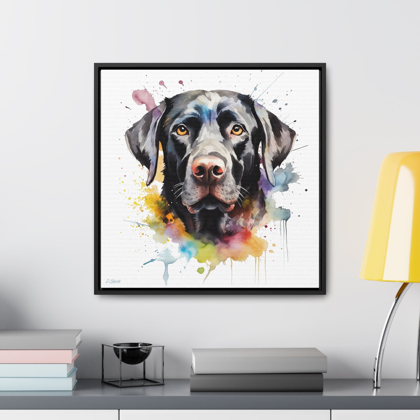 Black Lab 6 Gallery Canvas Wraps, Square Frame