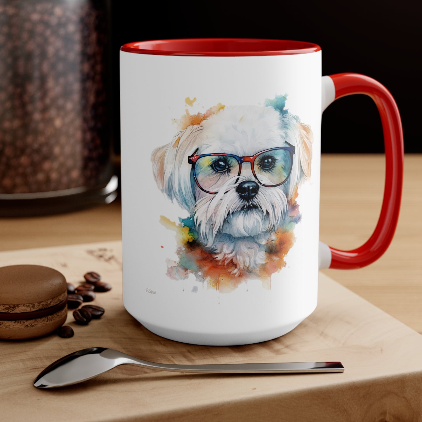 Maltese Dog 5 Accent Mugs