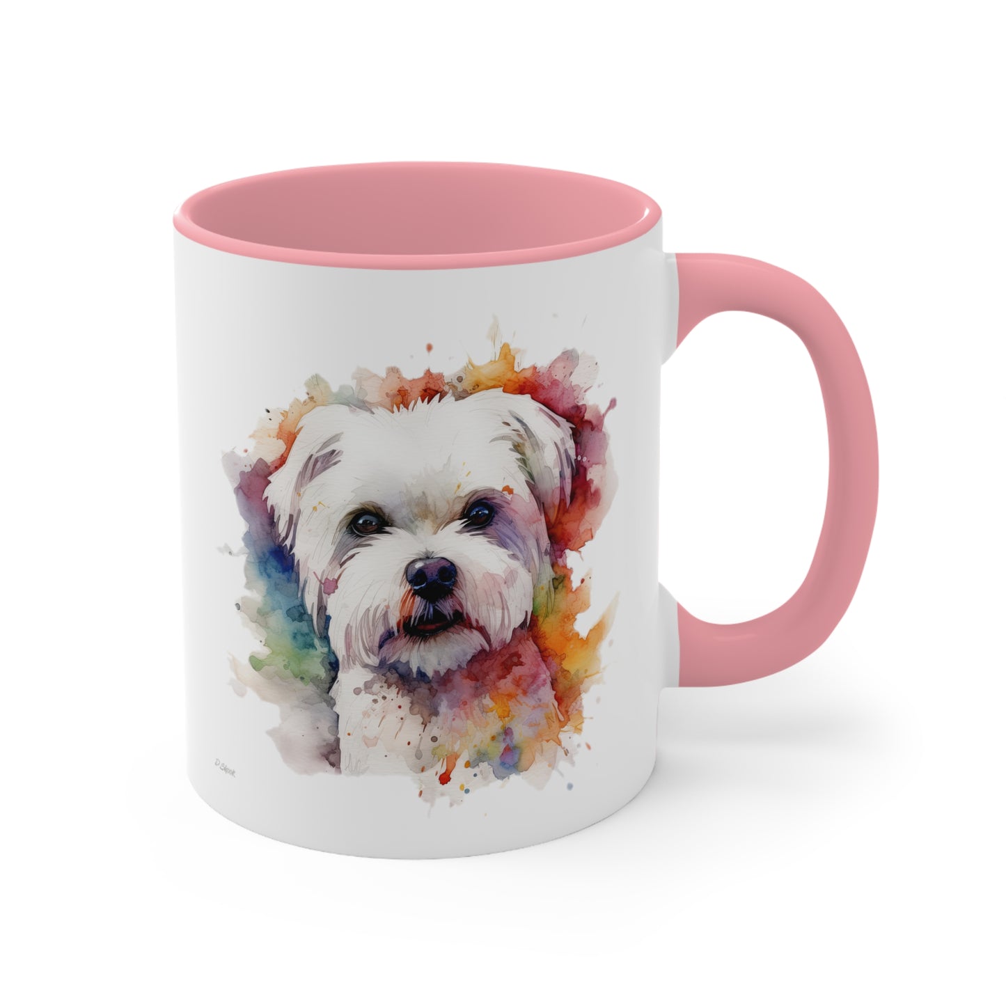 Maltese Dog 2 Accent Mugs