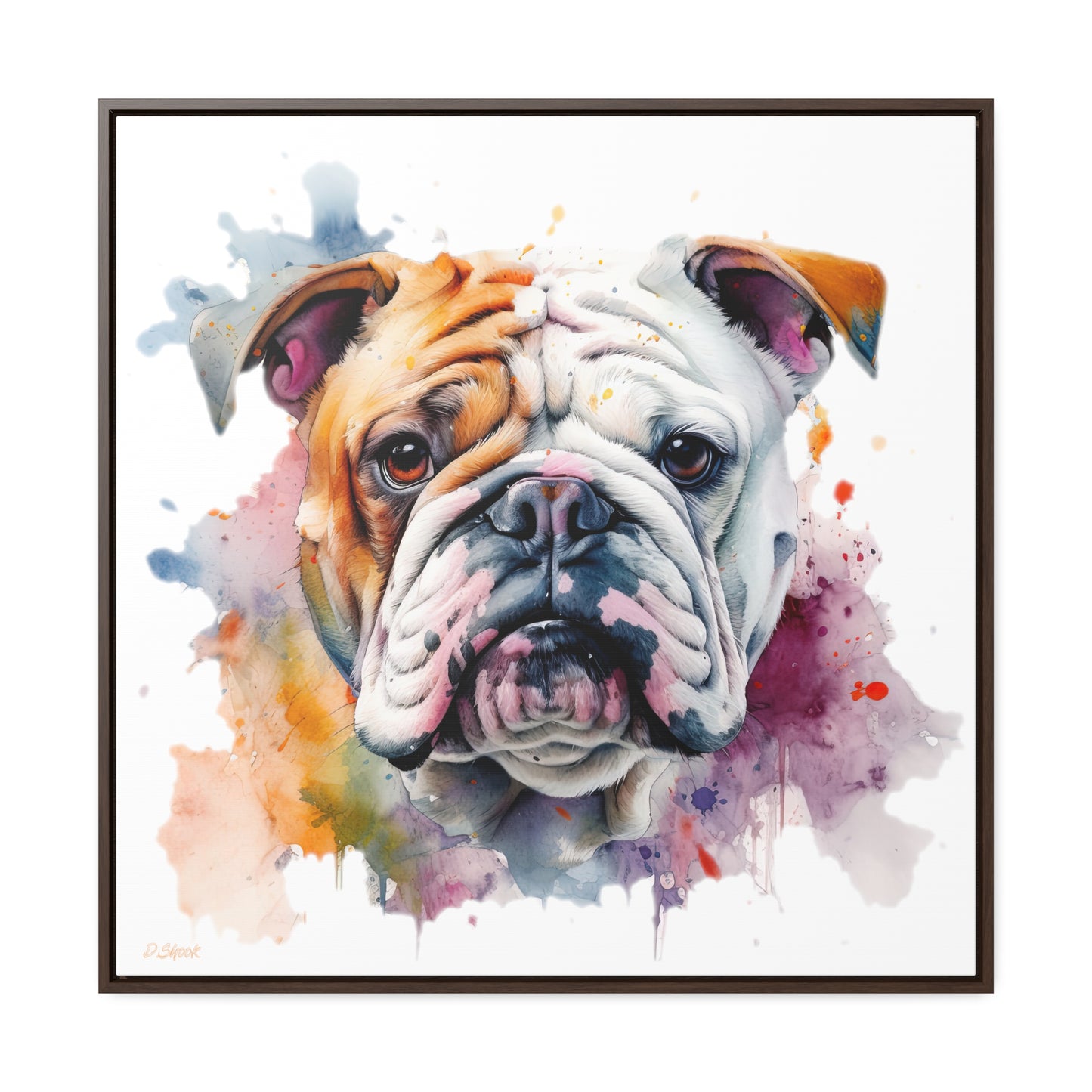 bulldog 1 Gallery Canvas Wraps, Square Frame