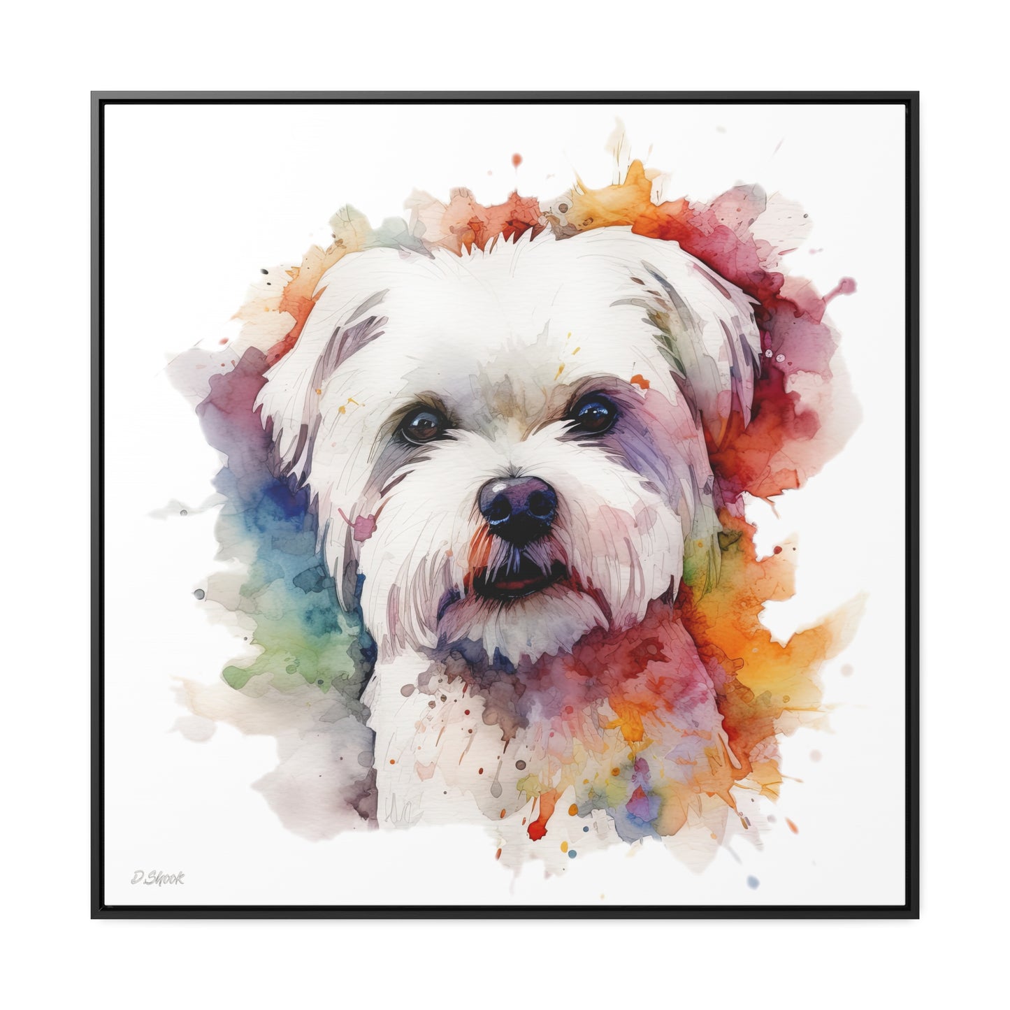 Maltese Dog 2 Gallery Canvas Wraps, Square Frame