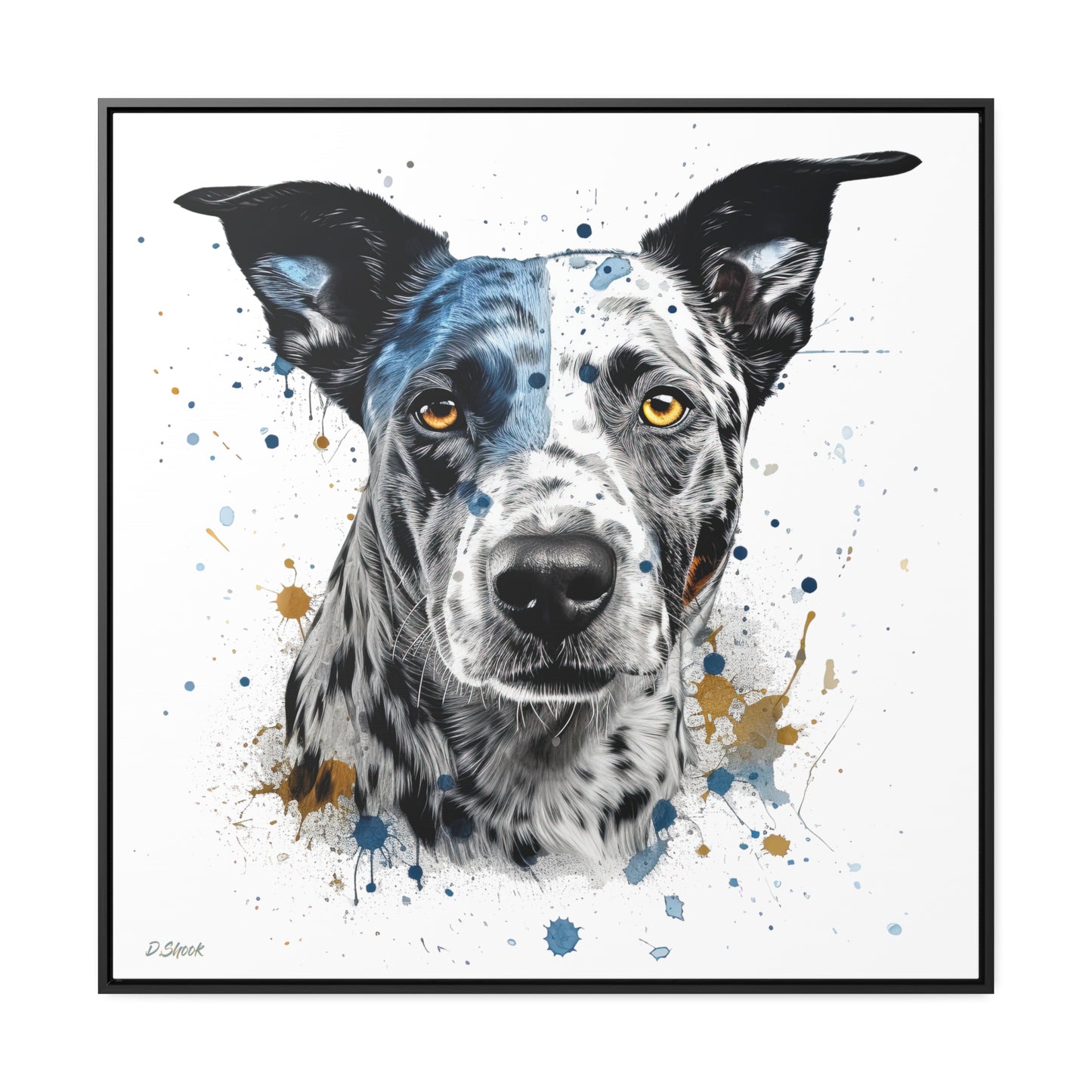 Blue Heeler 4 Gallery Canvas Wraps, Square Frame