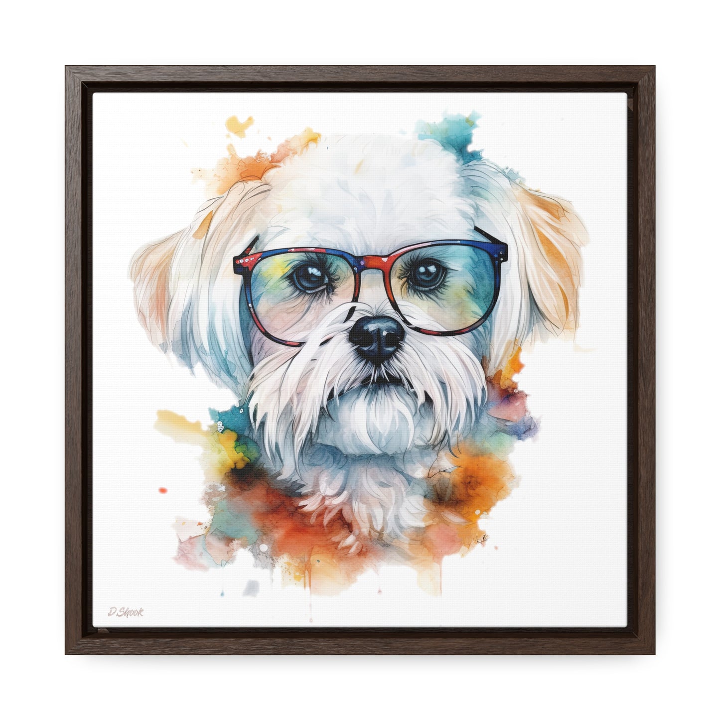 Maltese Dog 5 Gallery Canvas Wraps, Square Frame