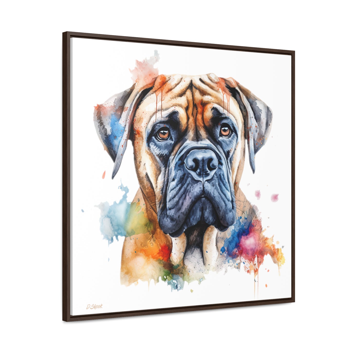 Bullmastiff 2 Gallery Canvas Wraps, Square Frame