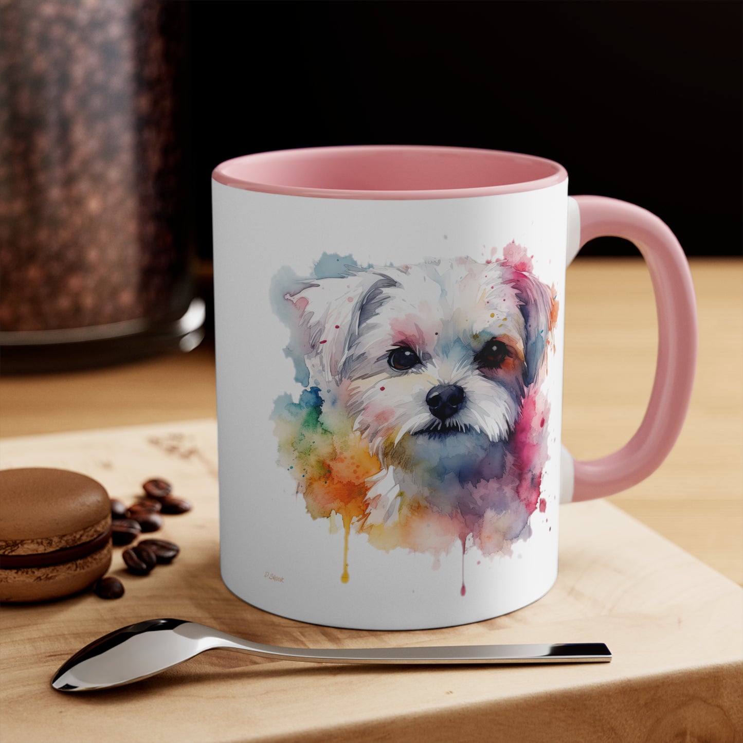 Maltese Dog 1 Accent Mugs
