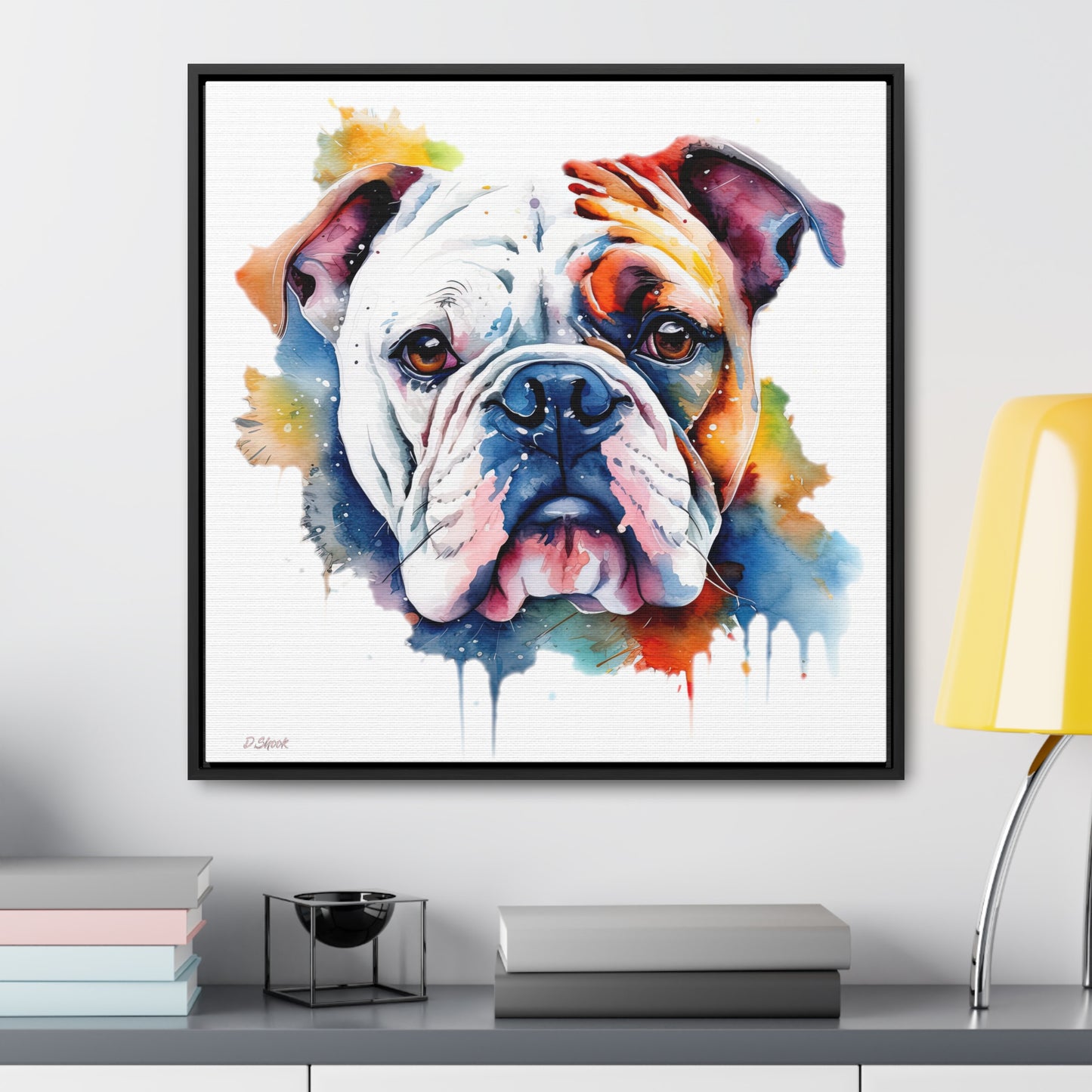 bulldog 4 Gallery Canvas Wraps, Square Frame