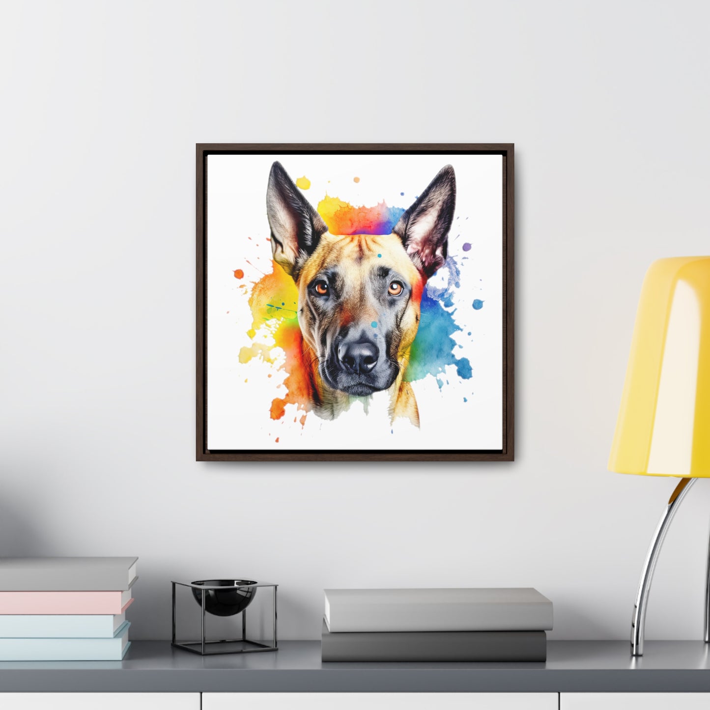 Belgium Malinois 3 Gallery Canvas Wraps, Square Frame