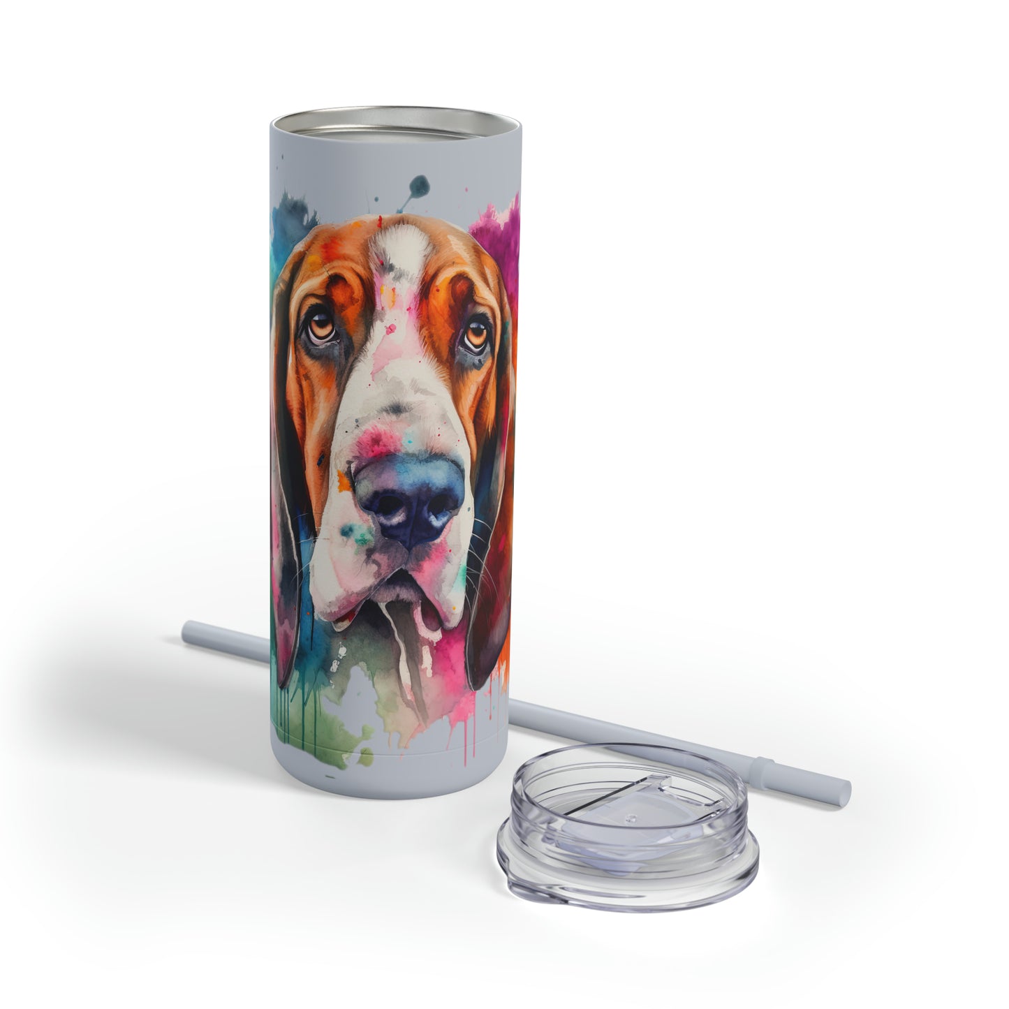 Basset Hound 3 Maars Maker Skinny Matte Tumbler, 20oz