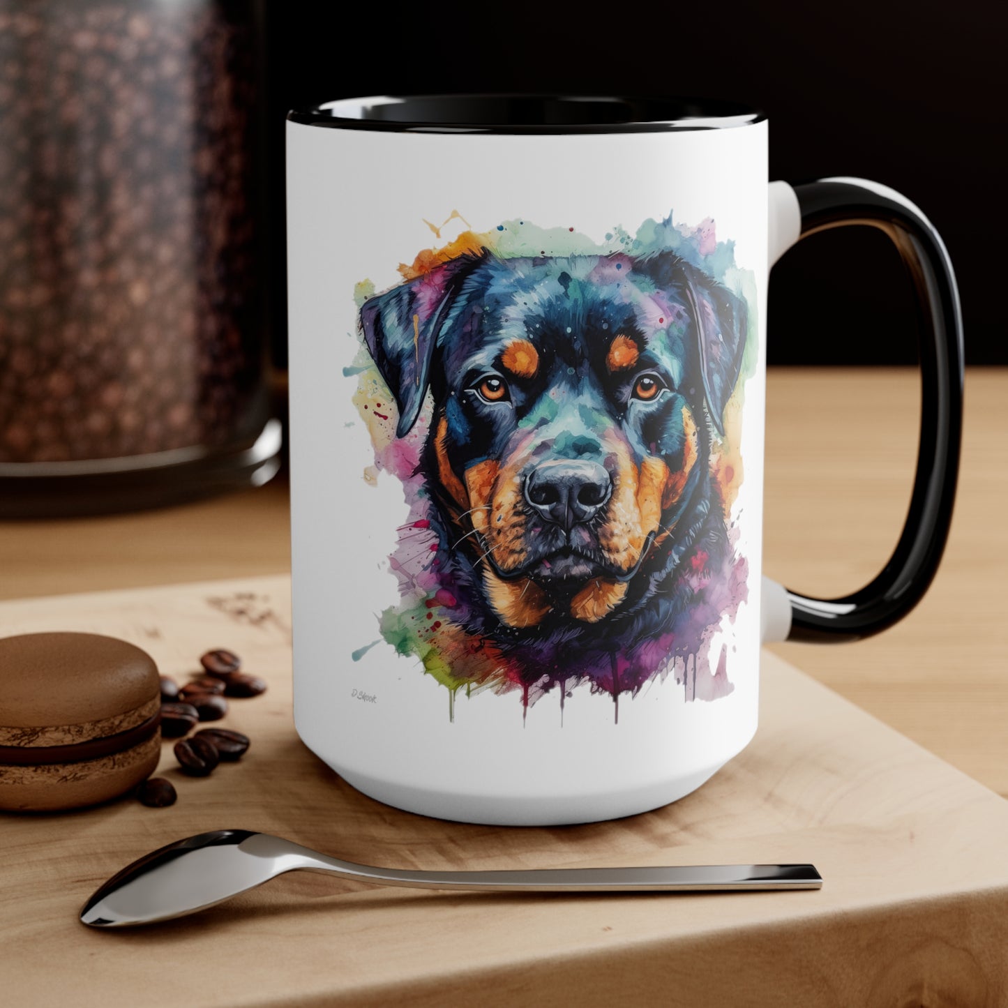 Rottweiler 2 Accent Mugs