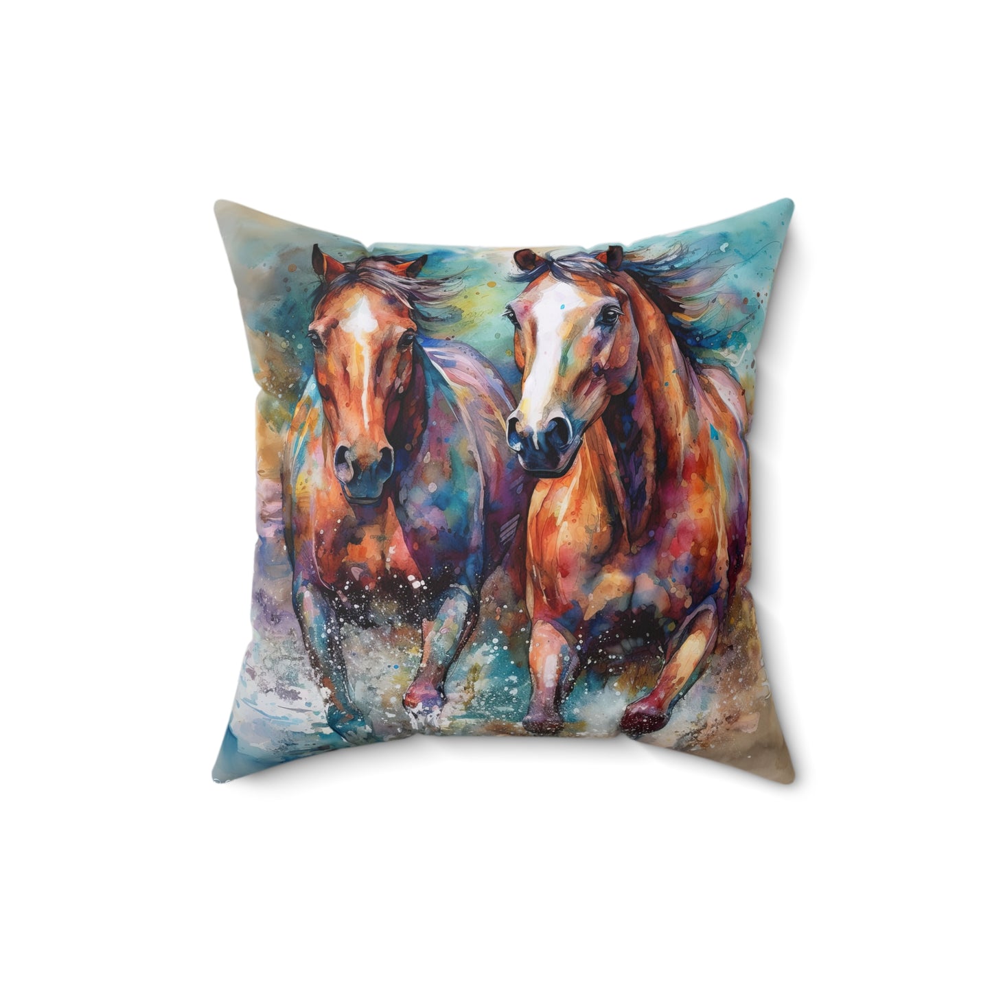 Horse Rescue 7 Spun Polyester Square Pillow