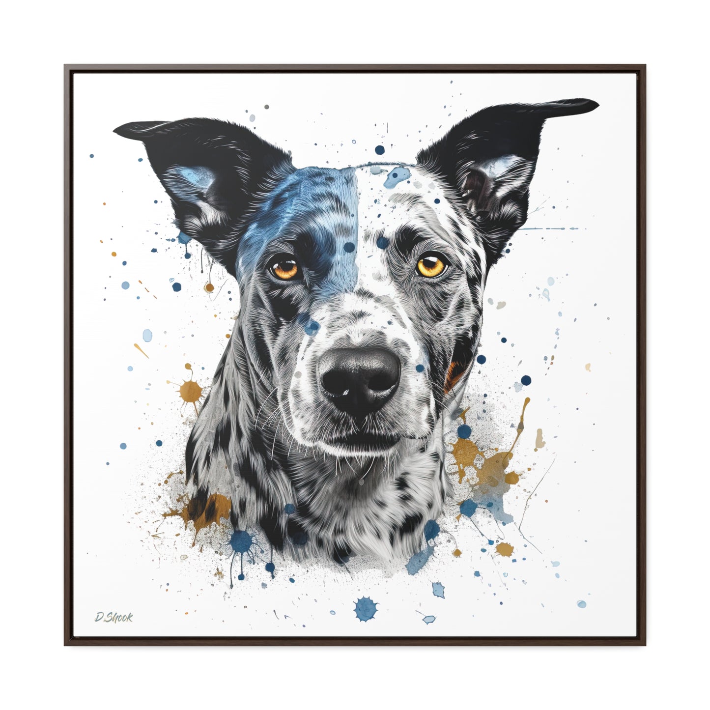 Blue Heeler 4 Gallery Canvas Wraps, Square Frame
