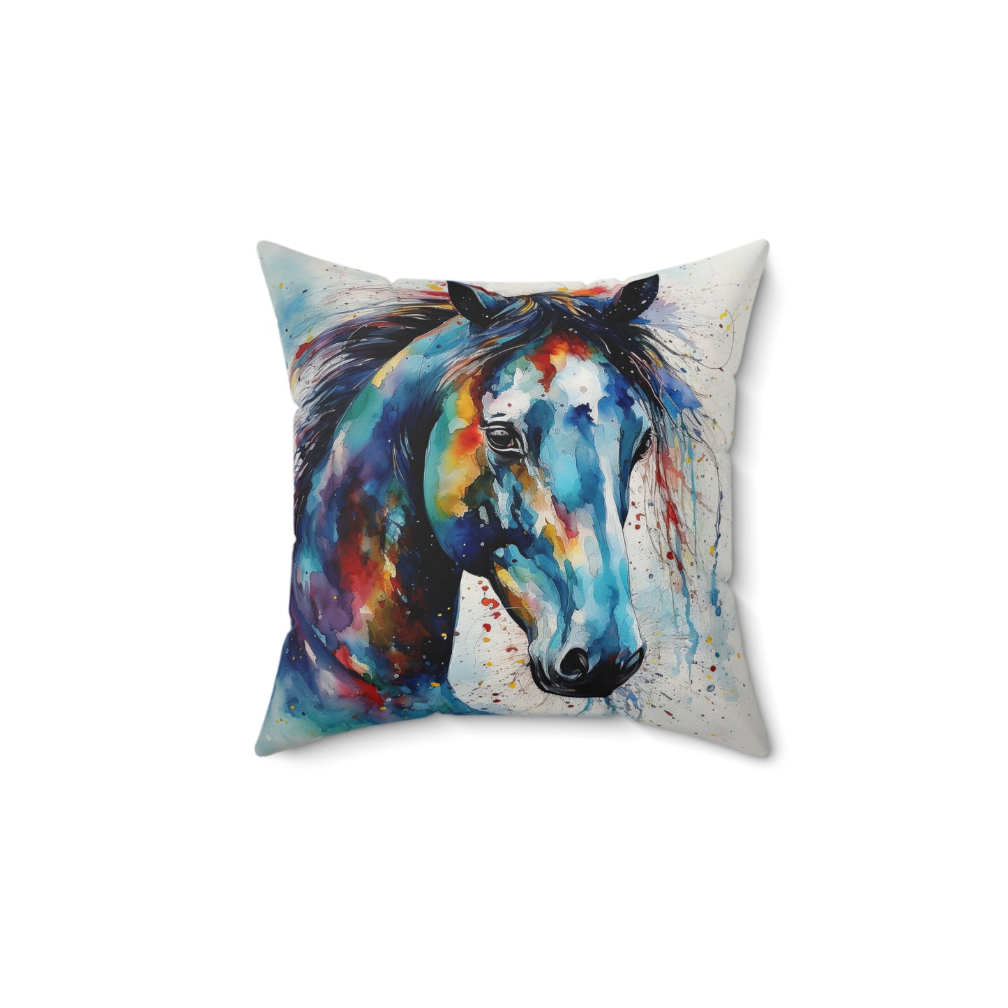 Horse Rescue 5B Spun Polyester Square Pillow