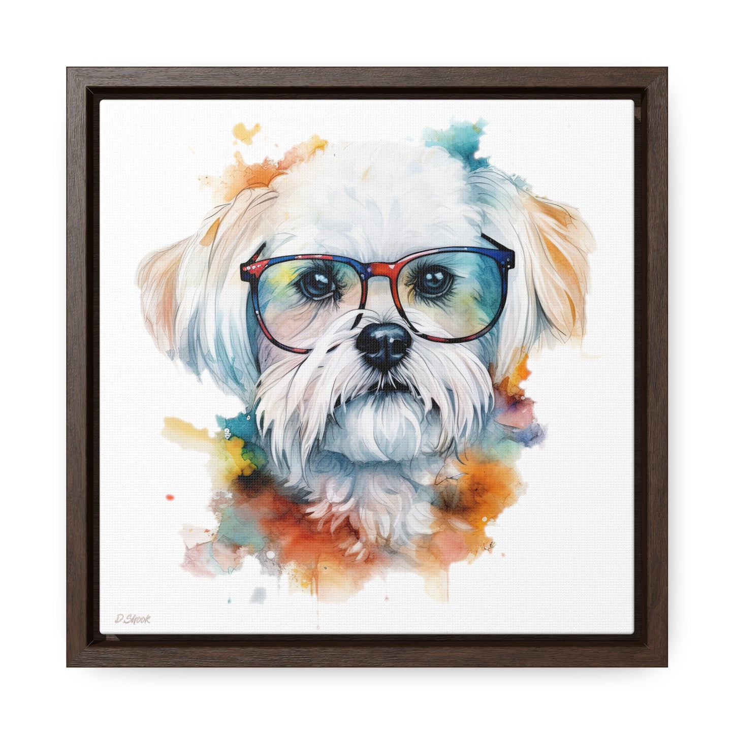 Maltese Dog 5 Gallery Canvas Wraps, Square Frame
