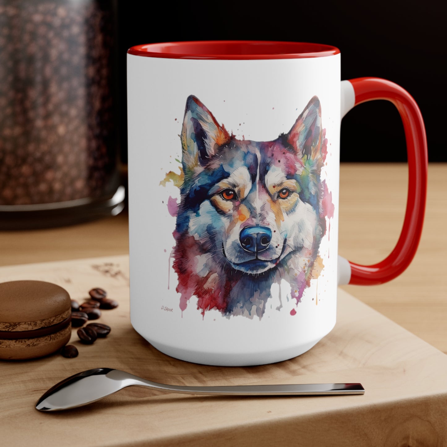 Siberian Husky 4 Accent Mugs