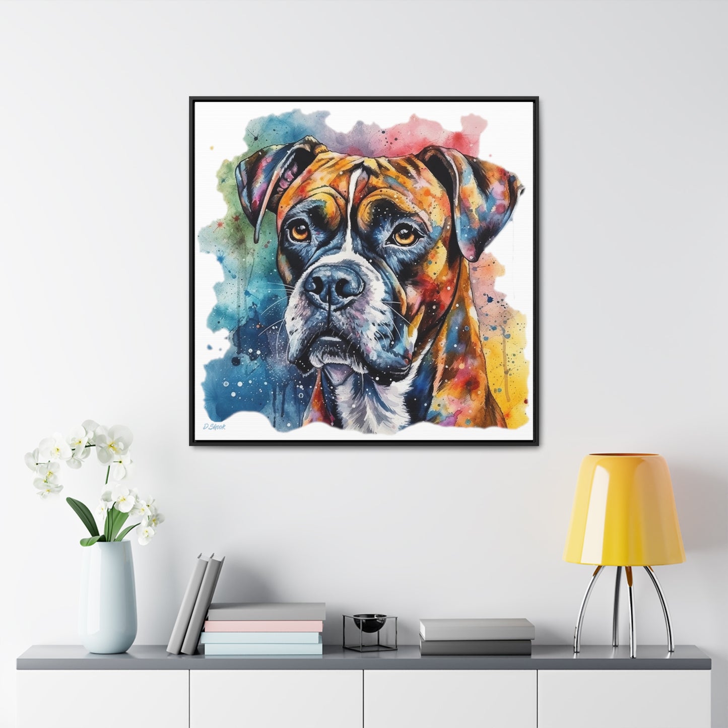 Boxer 3 Gallery Canvas Wraps, Square Frame