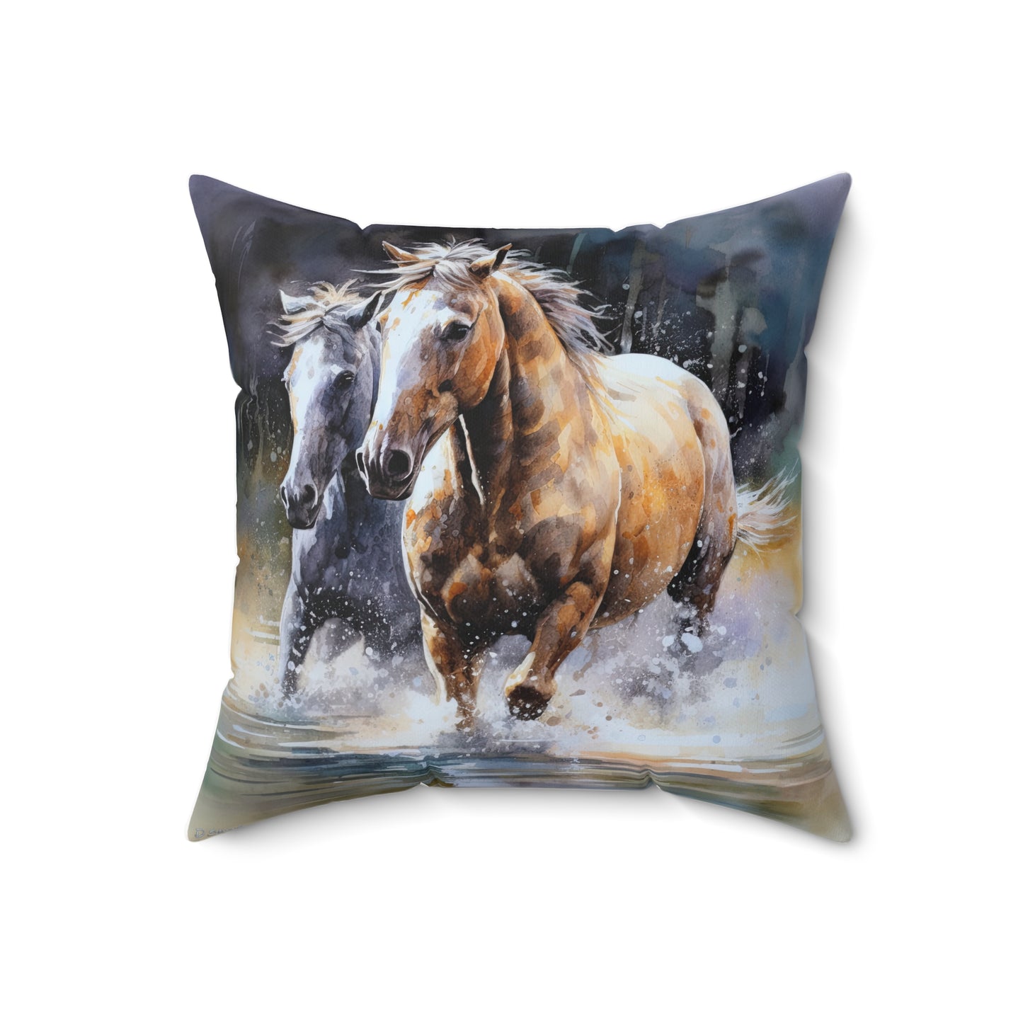 Horse Rescue 18 Spun Polyester Square Pillow