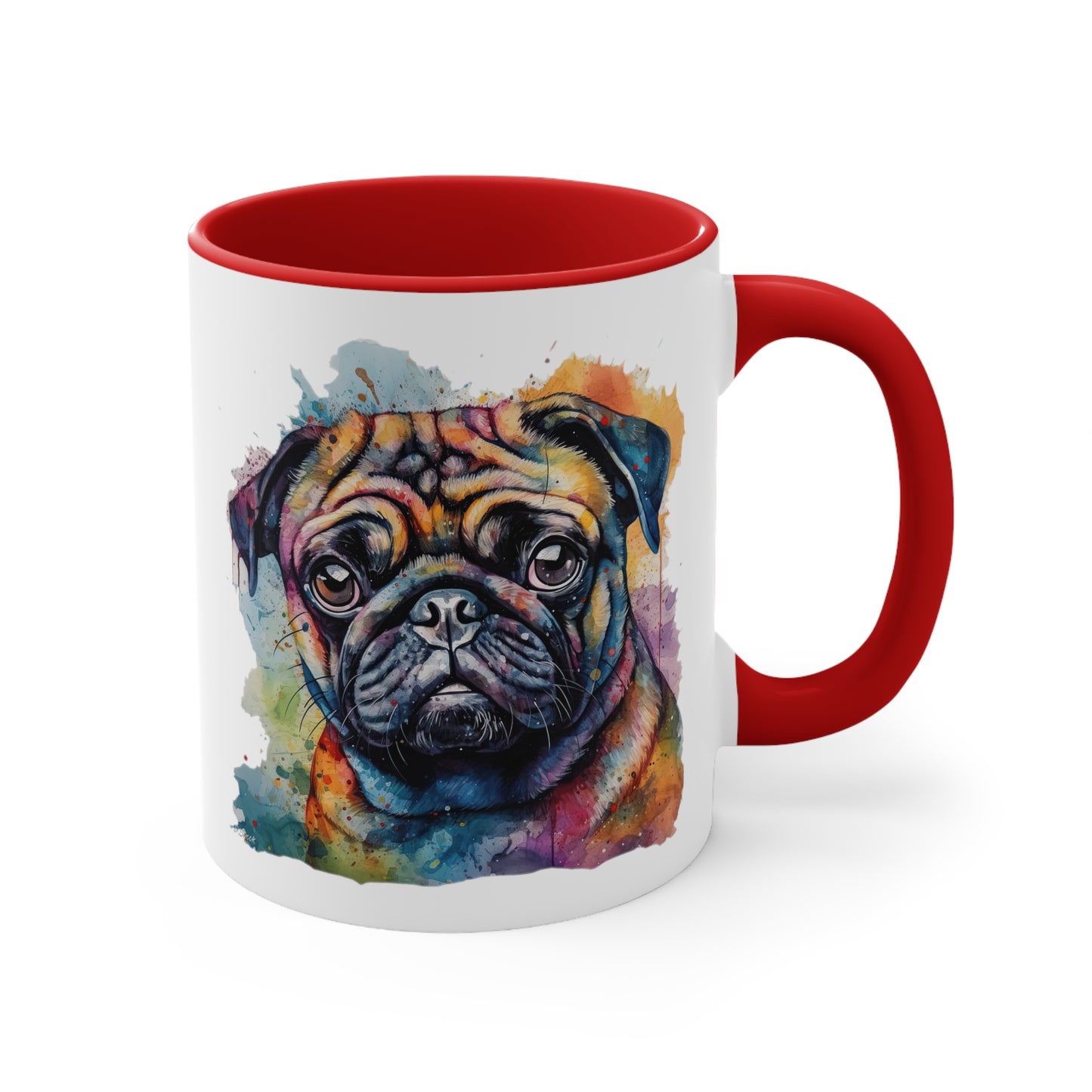 Pug 2 Accent Mugs