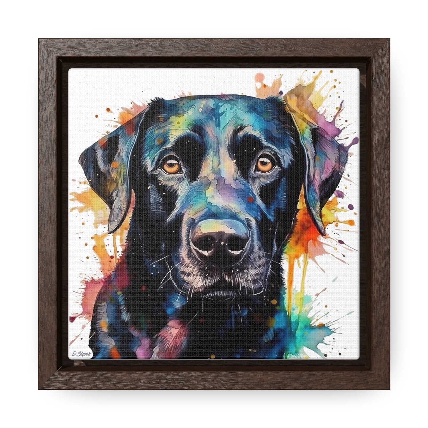 Black Lab 1 Gallery Canvas Wraps, Square Frame