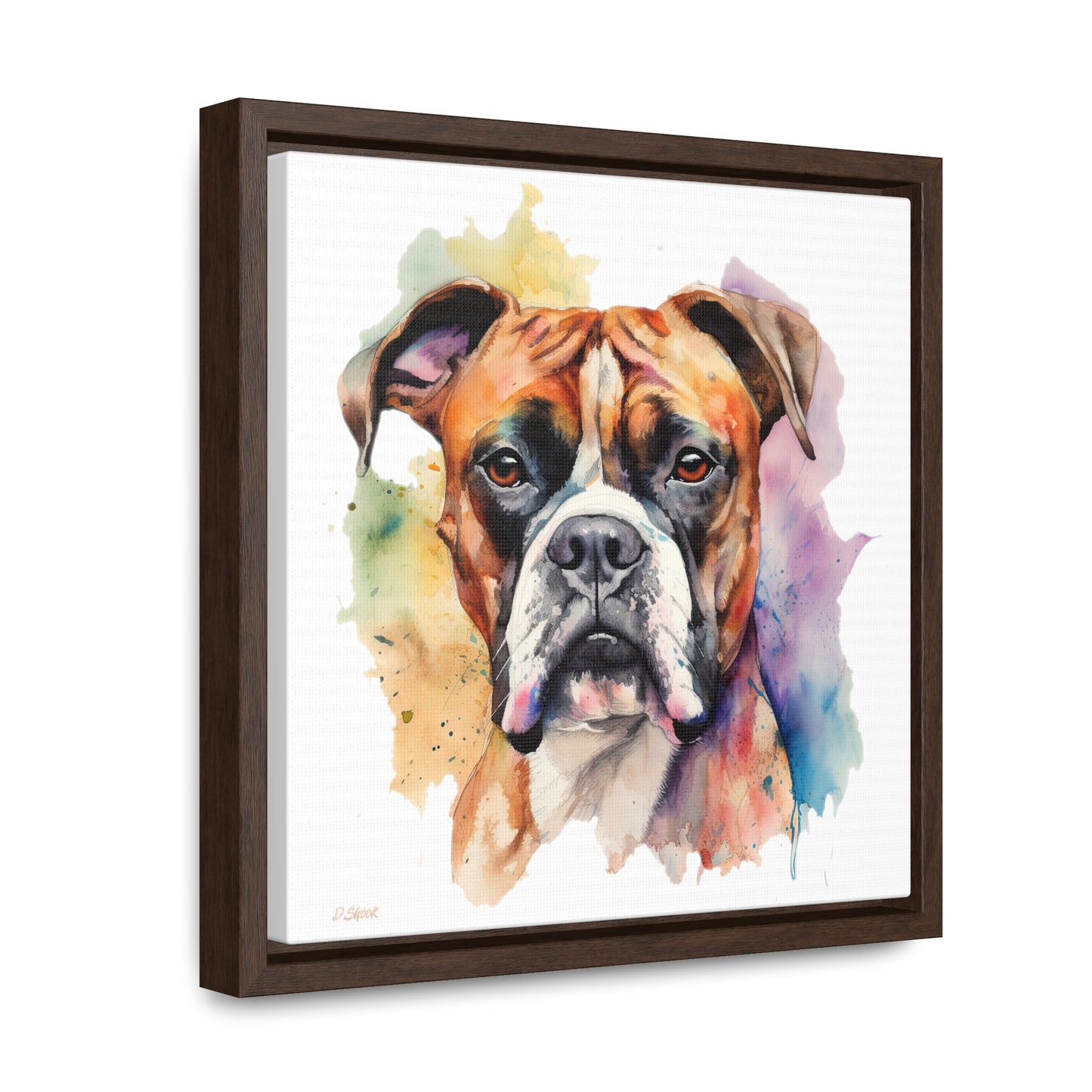 Boxer 2 Gallery Canvas Wraps, Square Frame