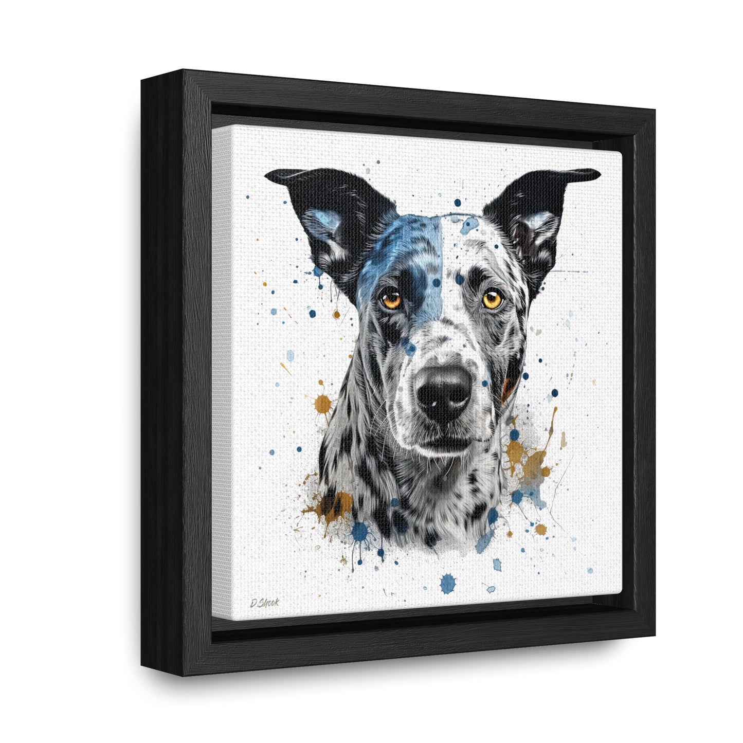 Blue Heeler 4 Gallery Canvas Wraps, Square Frame