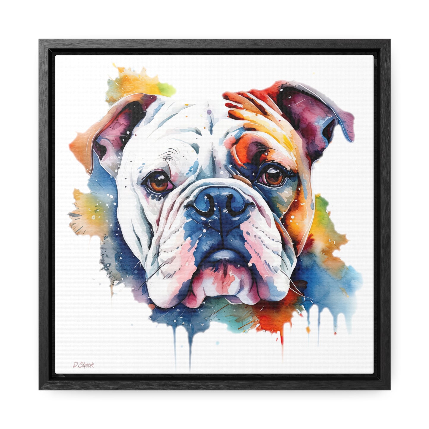 bulldog 4 Gallery Canvas Wraps, Square Frame