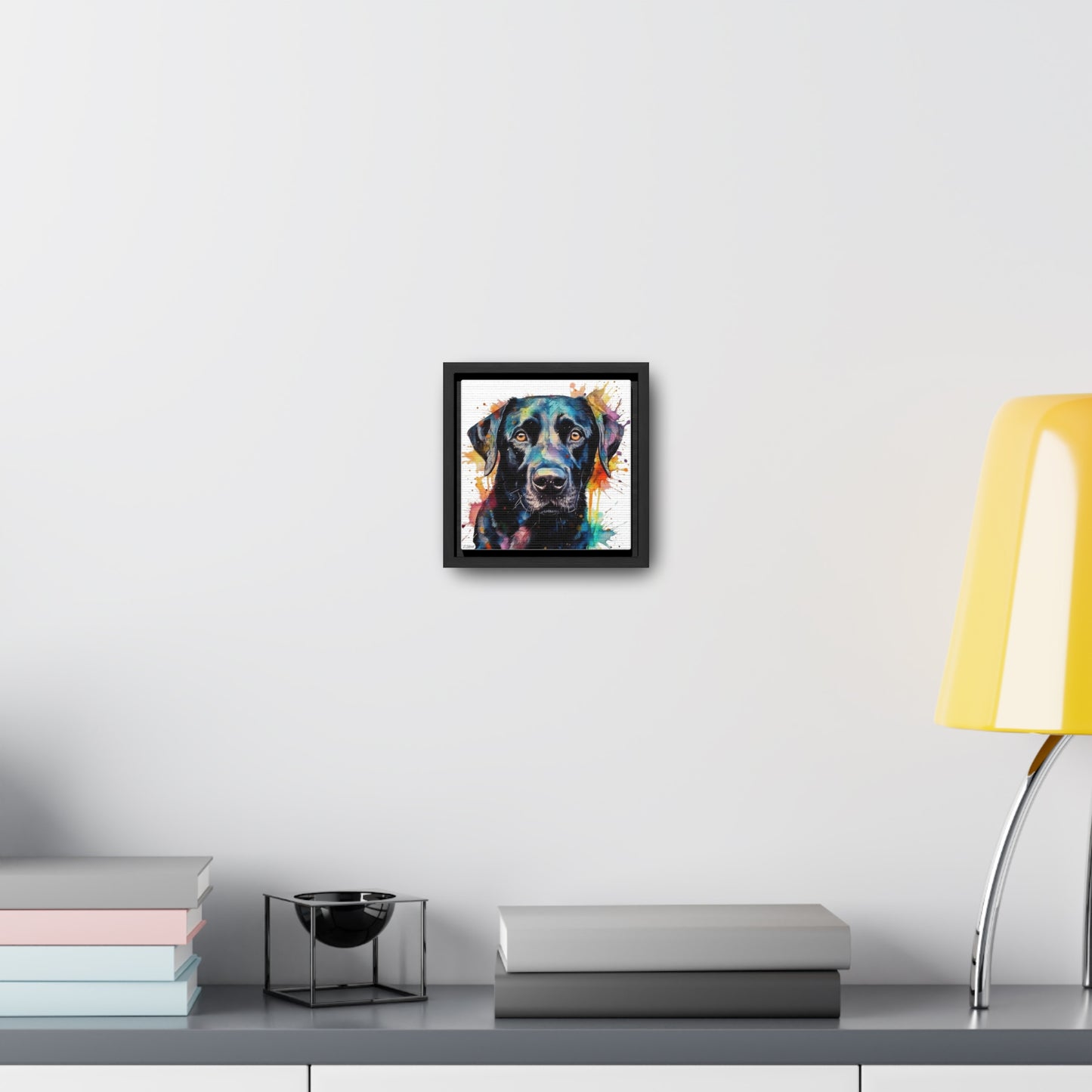 Black Lab 1 Gallery Canvas Wraps, Square Frame