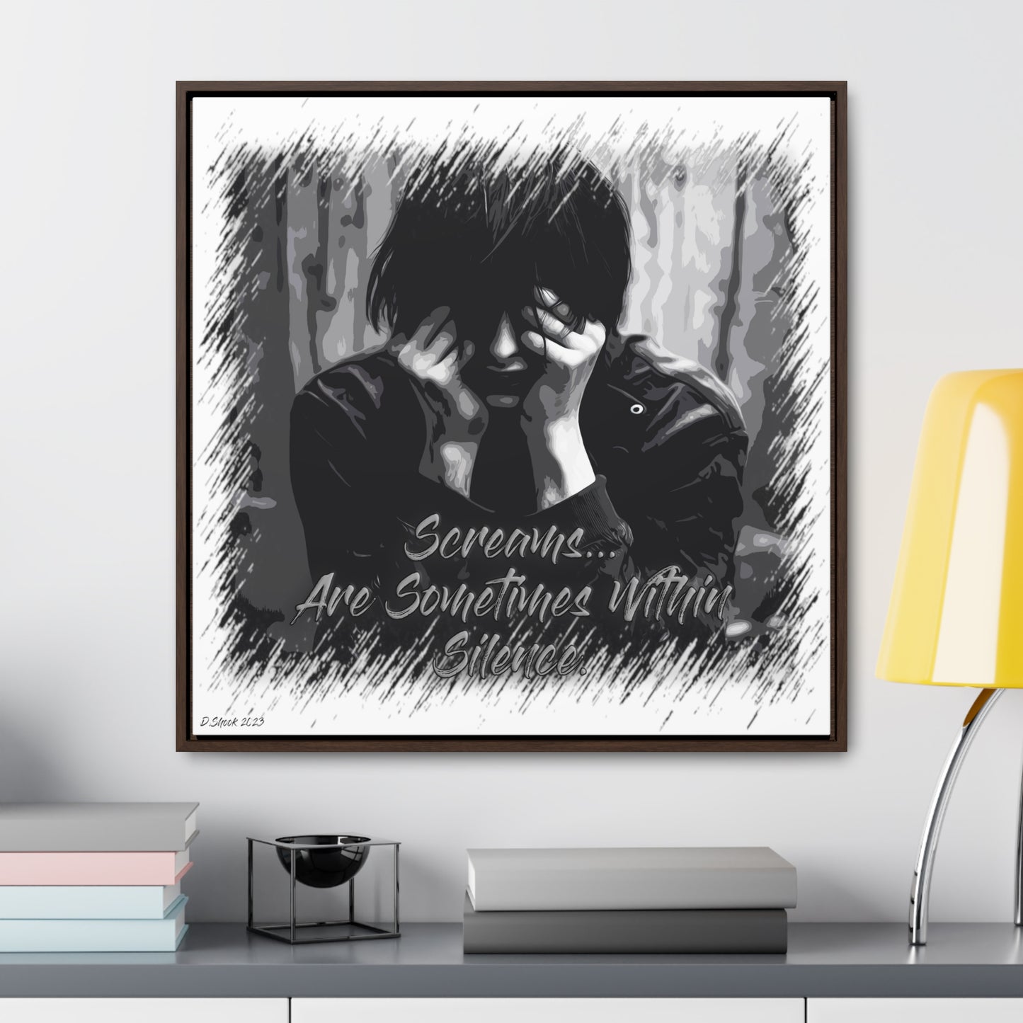 Print Title: Screams, Gallery Canvas Wraps, Square Frame