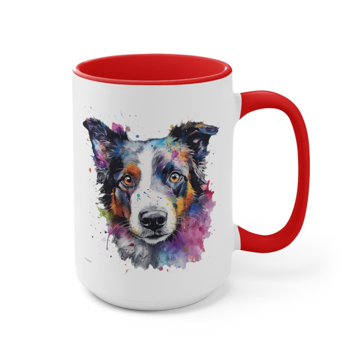 Border Collie 1 Accent Mugs