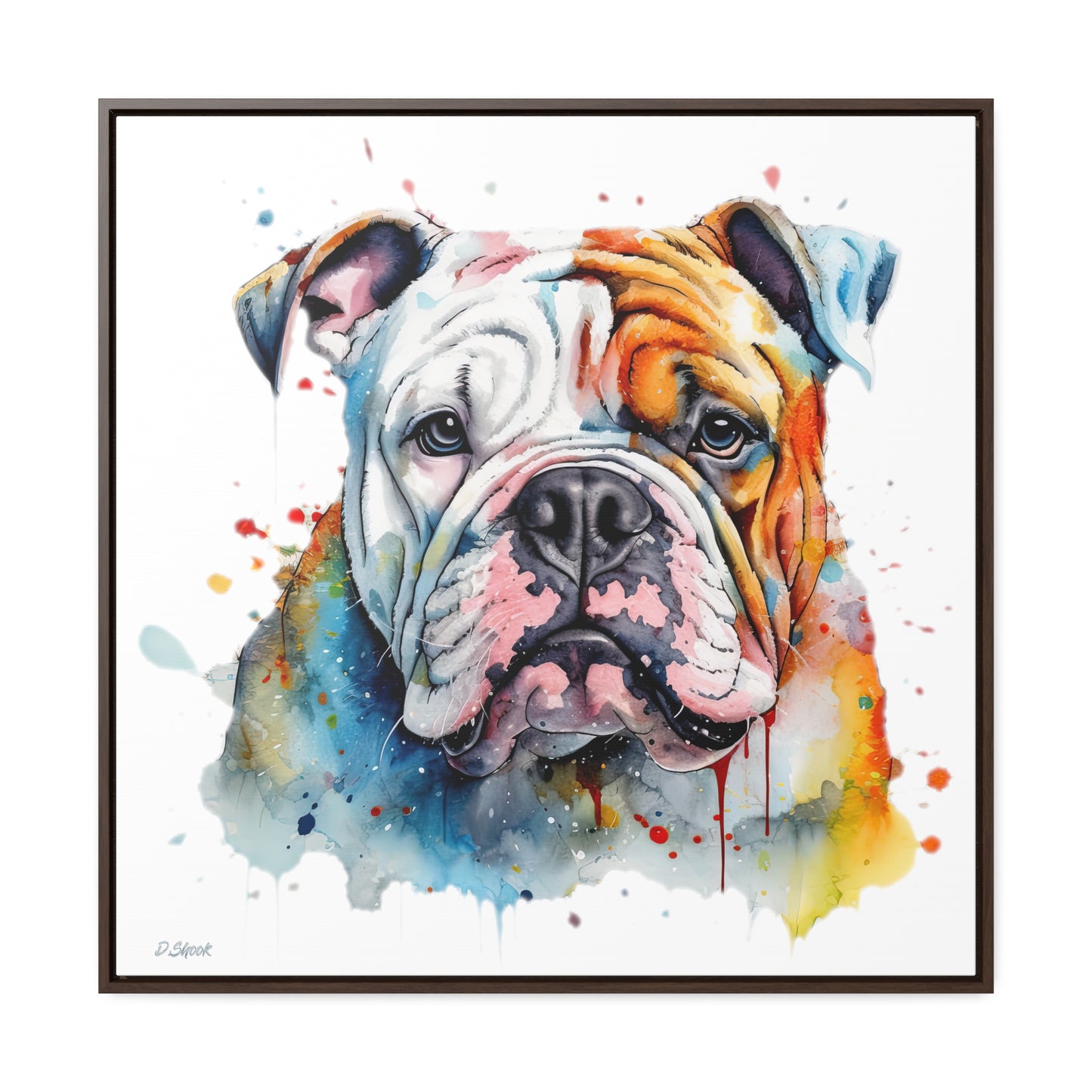 bulldog 3 Gallery Canvas Wraps, Square Frame