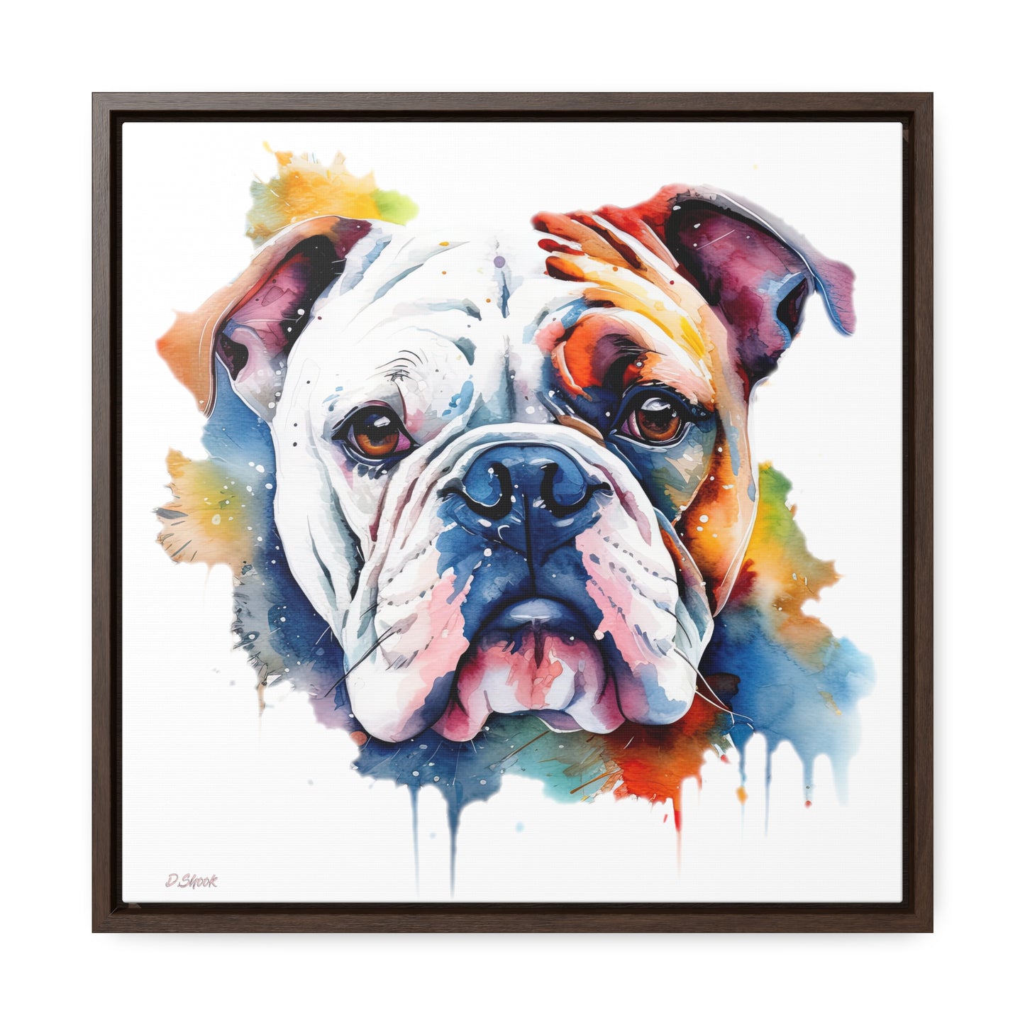 bulldog 4 Gallery Canvas Wraps, Square Frame