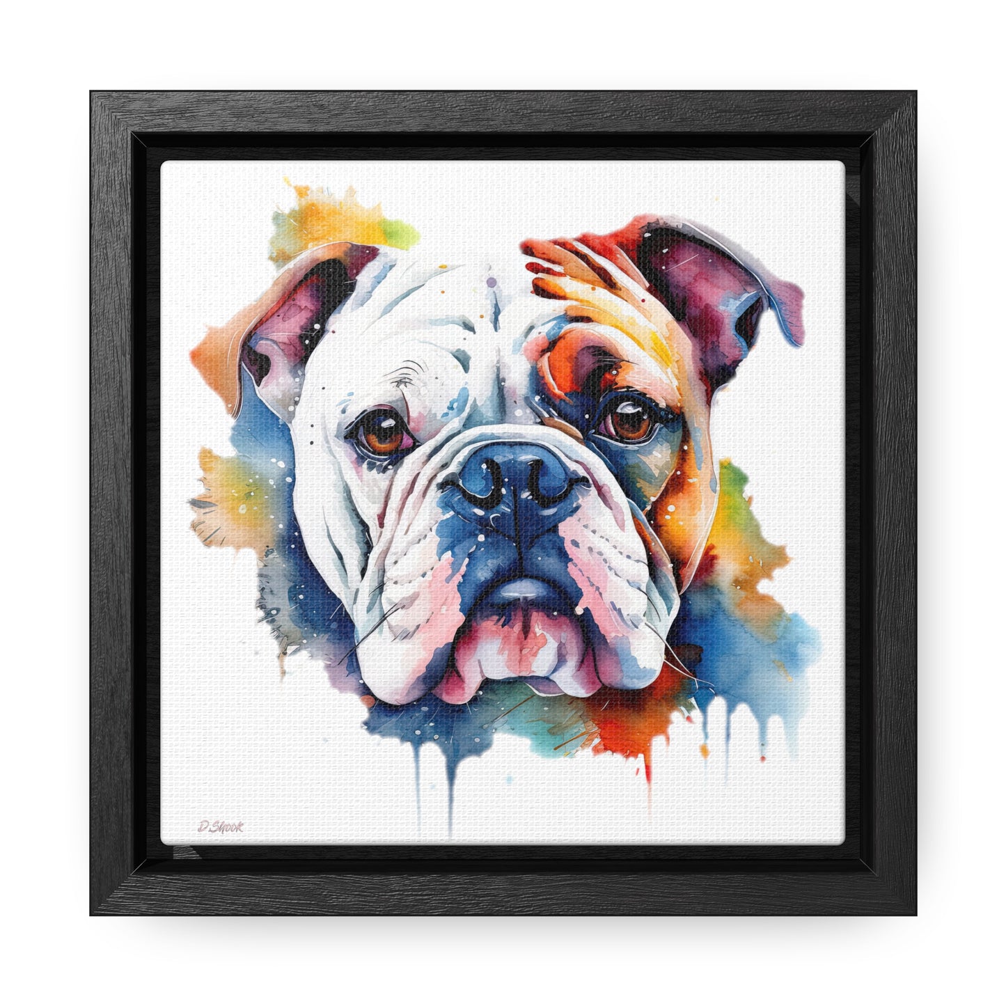 bulldog 4 Gallery Canvas Wraps, Square Frame