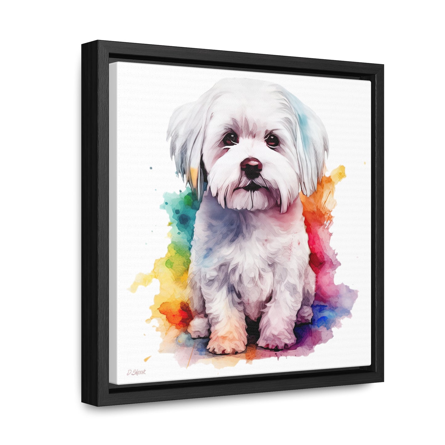 Maltese Dog 3 Gallery Canvas Wraps, Square Frame