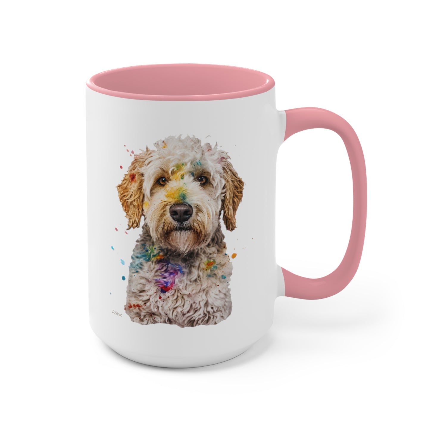Mini Golden Doodle 2 Accent Mugs